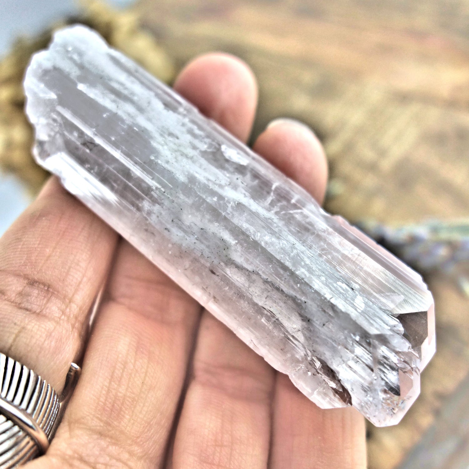 Lustrous Gemmy Multi Point Pink Raw Danburite From Mexico - Earth Family Crystals