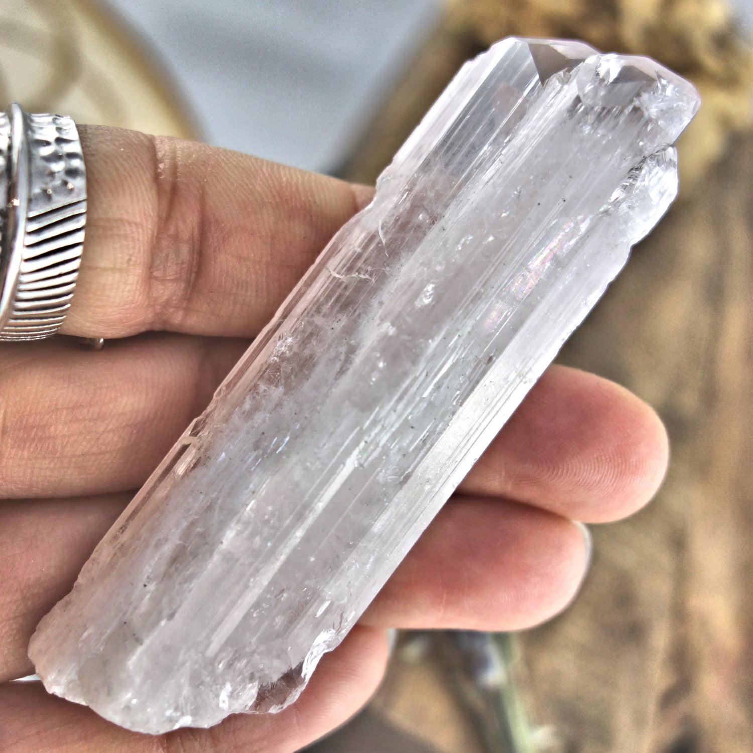 Lustrous Gemmy Multi Point Pink Raw Danburite From Mexico - Earth Family Crystals