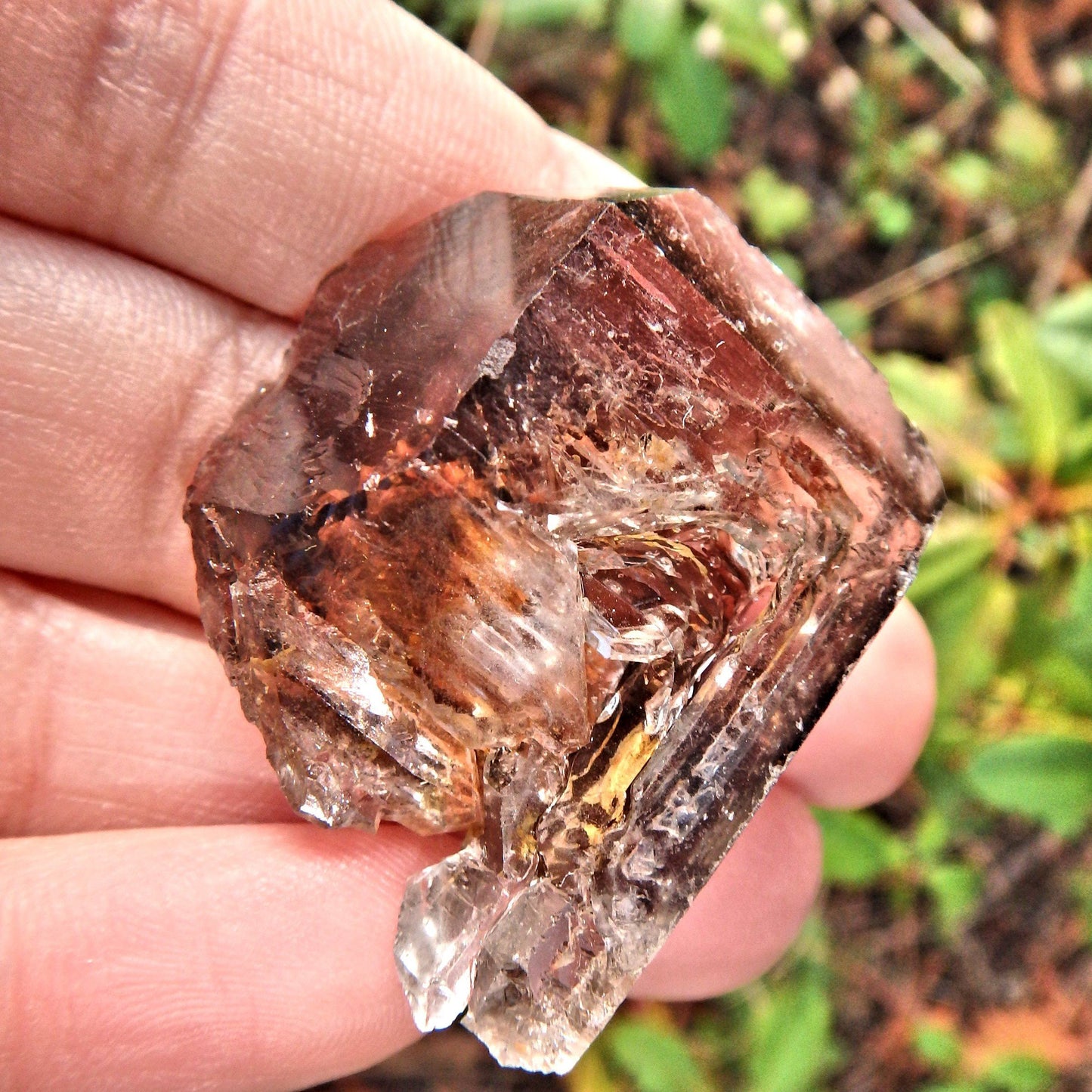  Cute Hand Held  Elestial Smoky  Quartz From Brazil