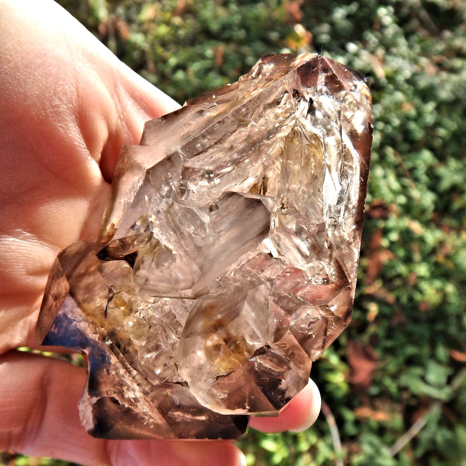 HIgh Vibration Double Terminated  Elestial Smoky Quartz From Brazil With Self Healing - Earth Family Crystals