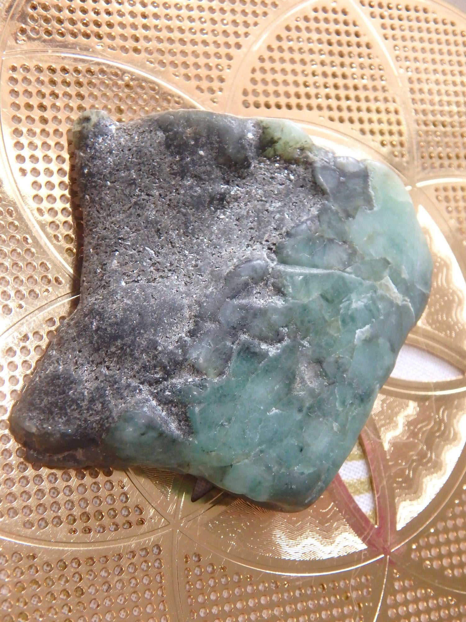  Deep Green Emerald Slice Free Form Specimen From Brazil 1