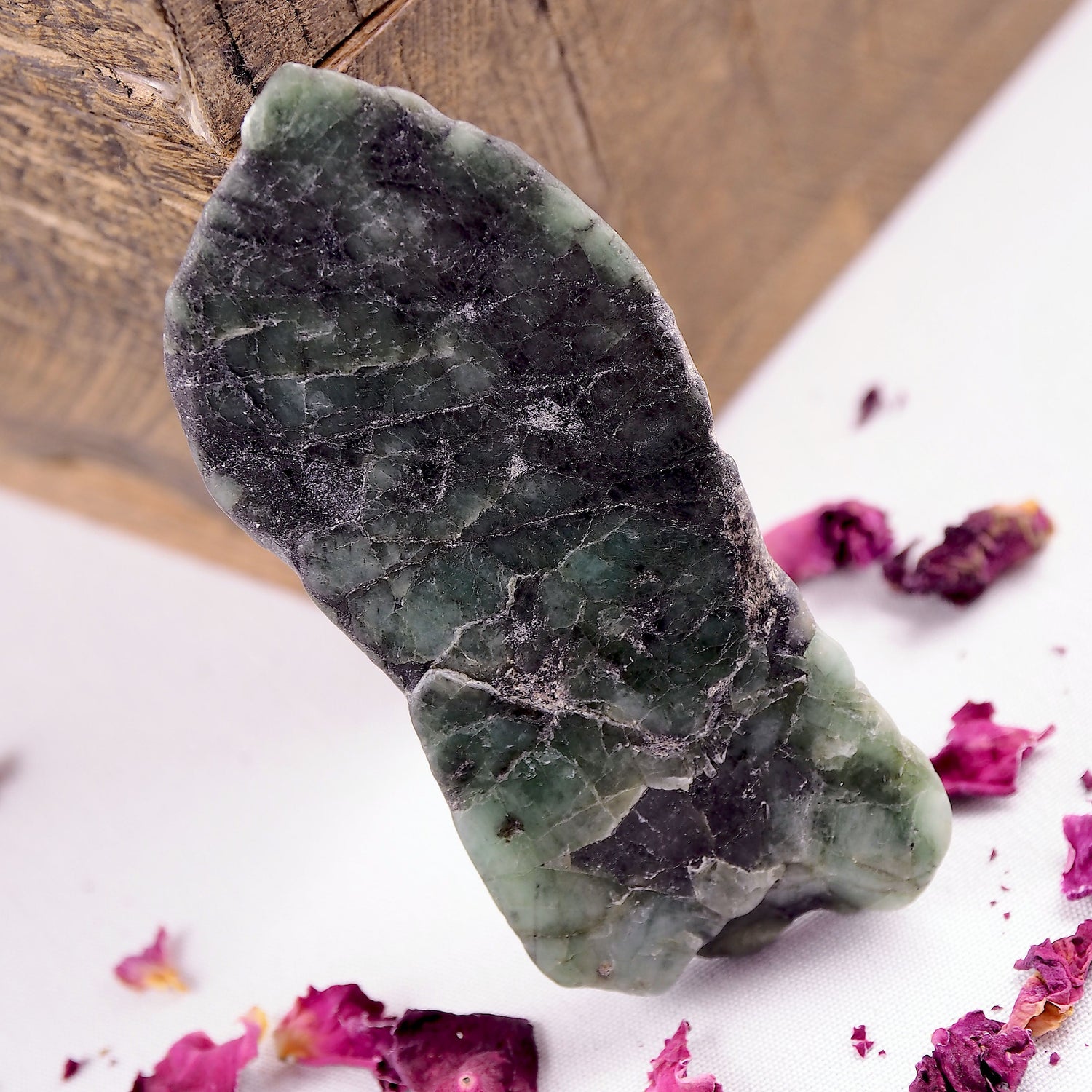 Green Emerald Partially Polished Slice From Brazil #4 - Earth Family Crystals