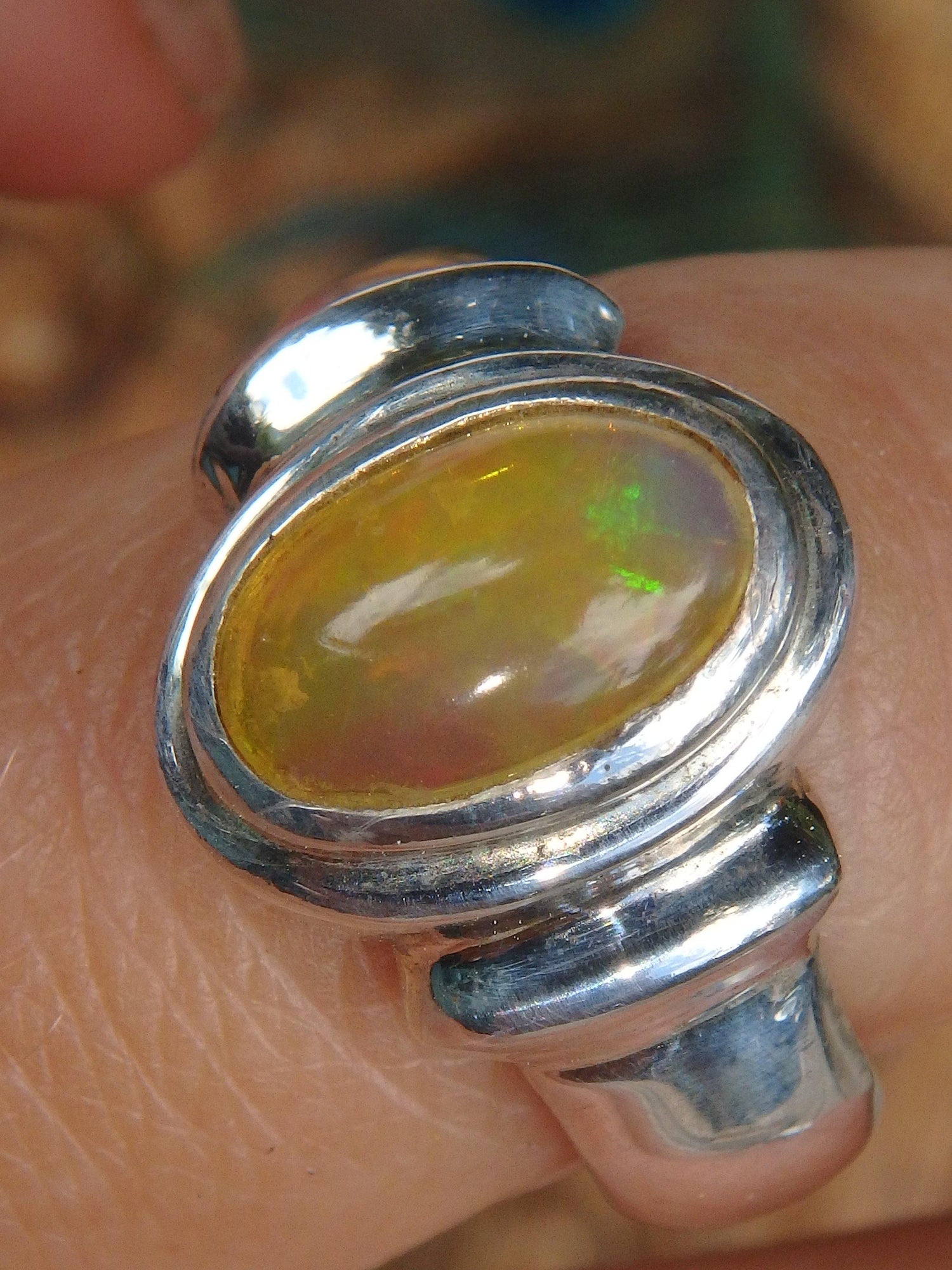  Golden Ethiopian Opal Ring in Sterling Silver (Size 7) Default Title - Earth Family Crystals