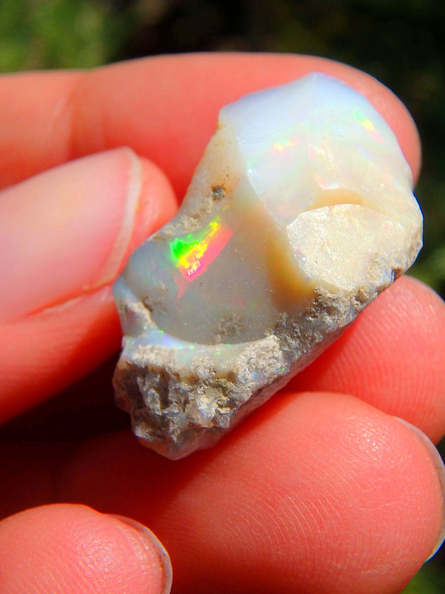 Rainbow Flashes Ethiopian Opal Raw Collectors Stone - Metiz Tier Price