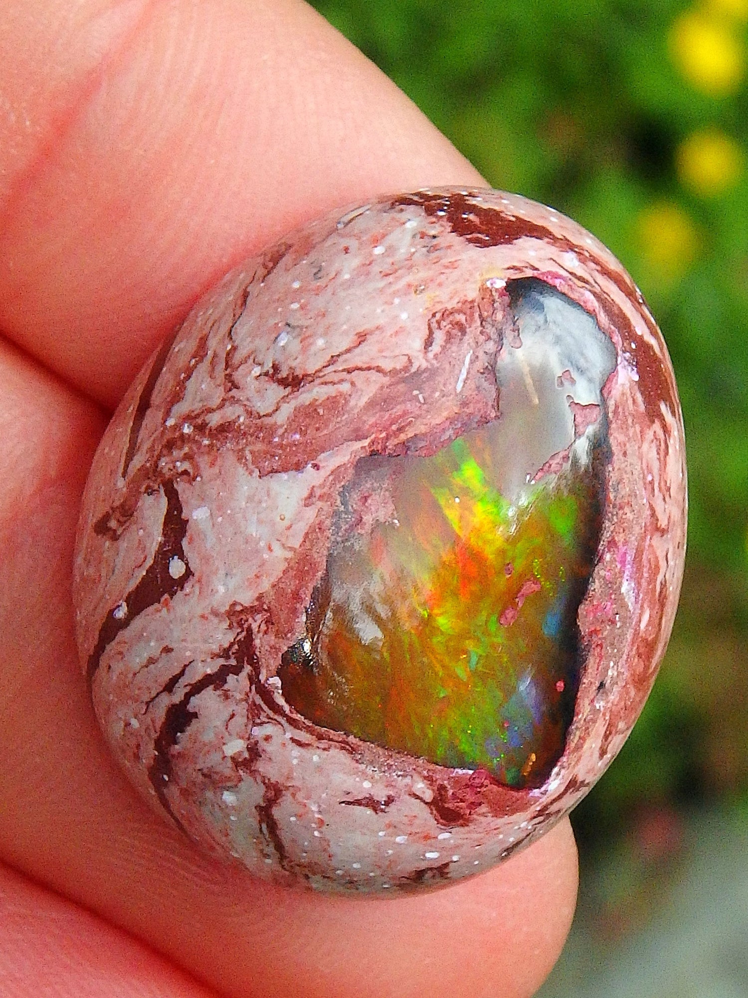 Intense Rainbow Sparkle Mexican Fire Opal Cabochon - Metiz Tier Price