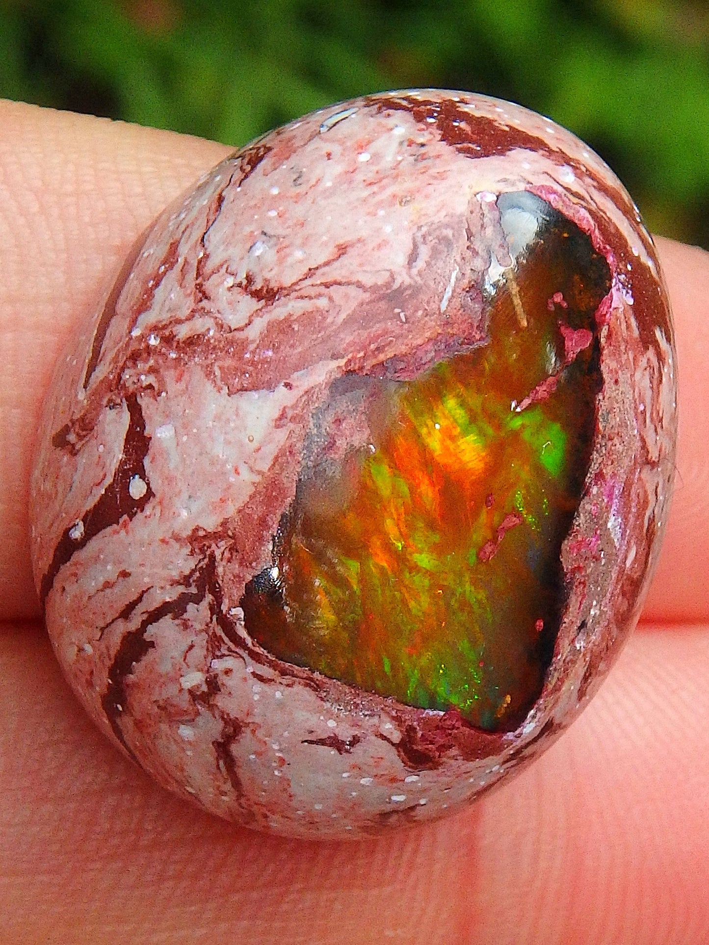 Intense Rainbow Sparkle Mexican Fire Opal Cabochon - Metiz Tier Price