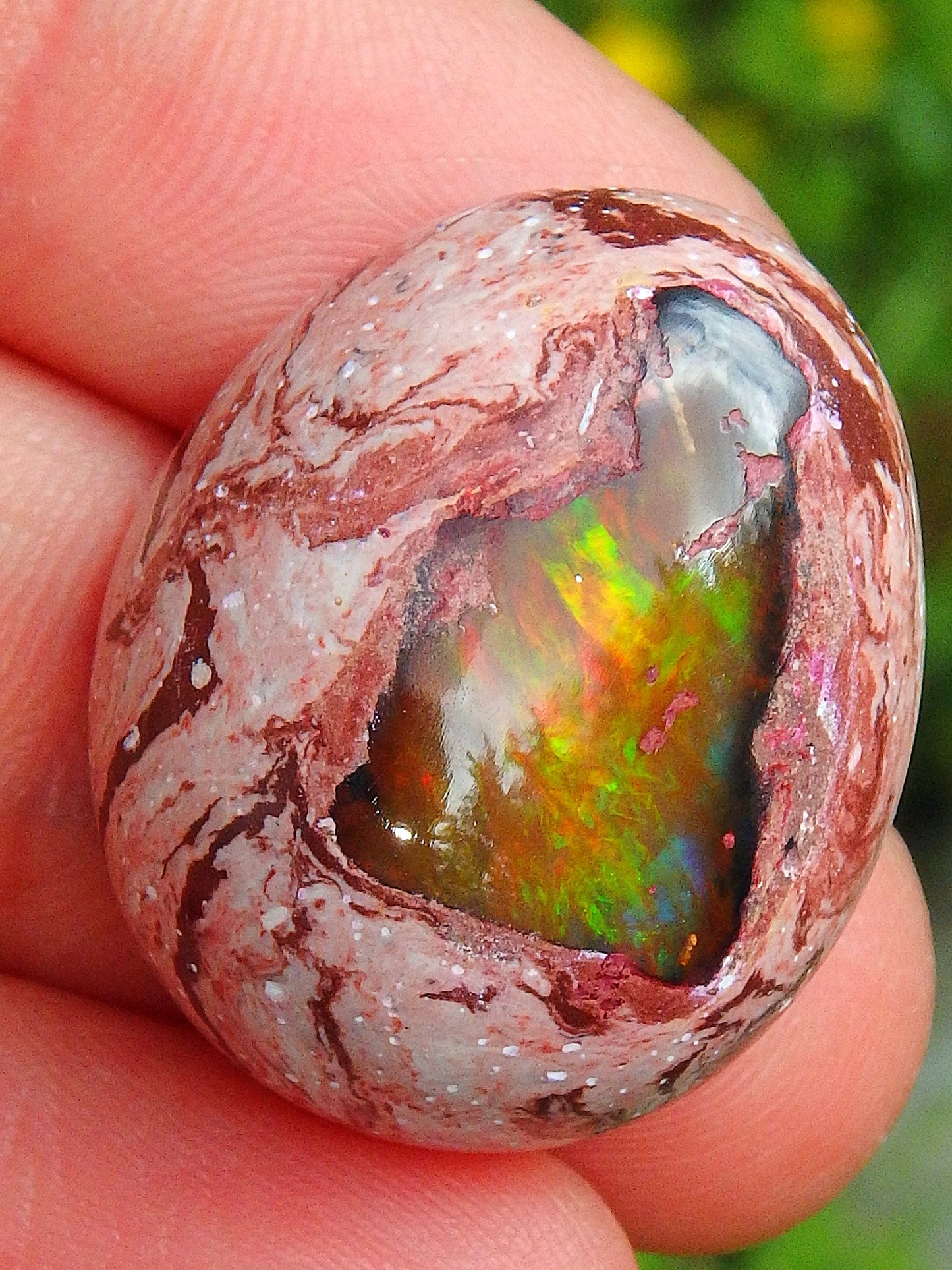 Intense Rainbow Sparkle Mexican Fire Opal Cabochon - Metiz Tier Price