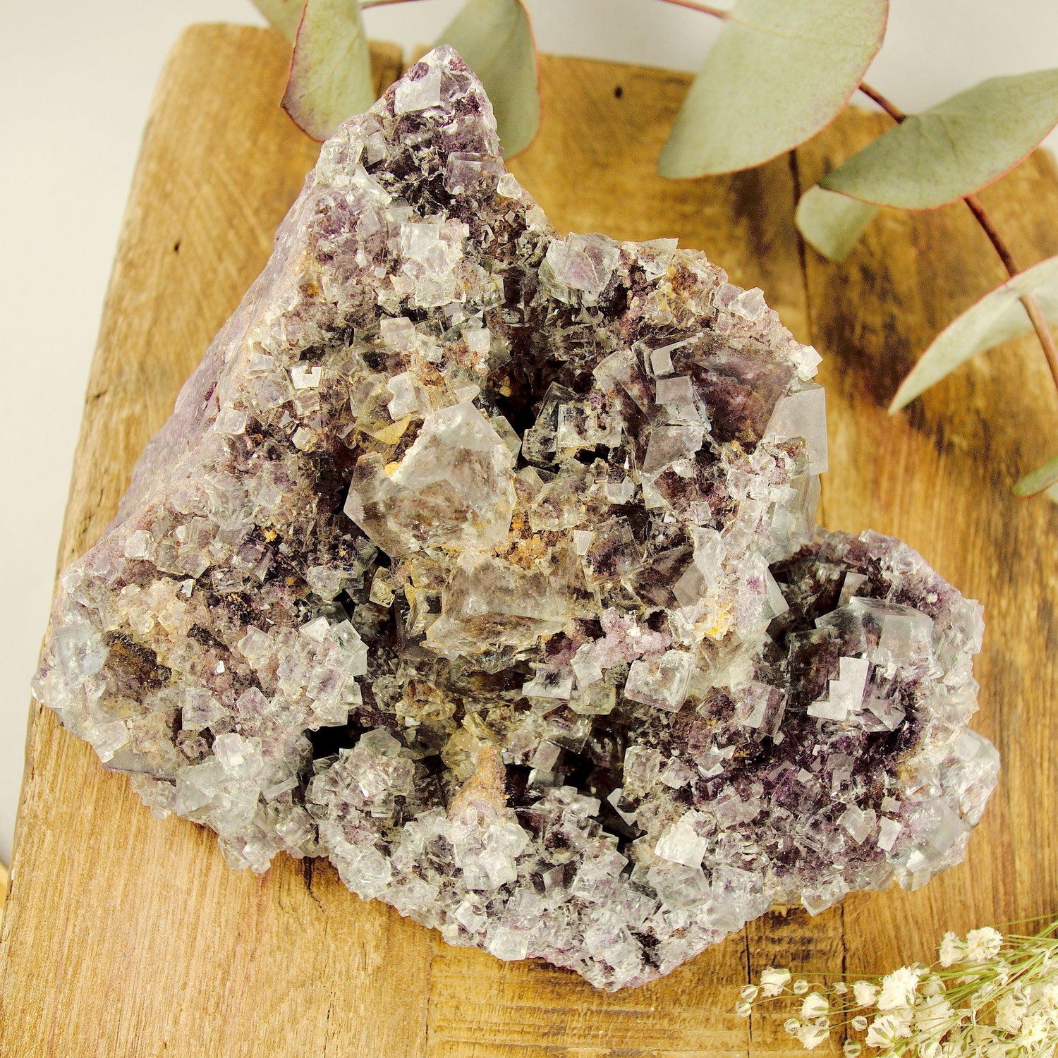  Completely Natural Large 1 LB Cubic Blue & Purple Gemmy Fluorite From Namibia
