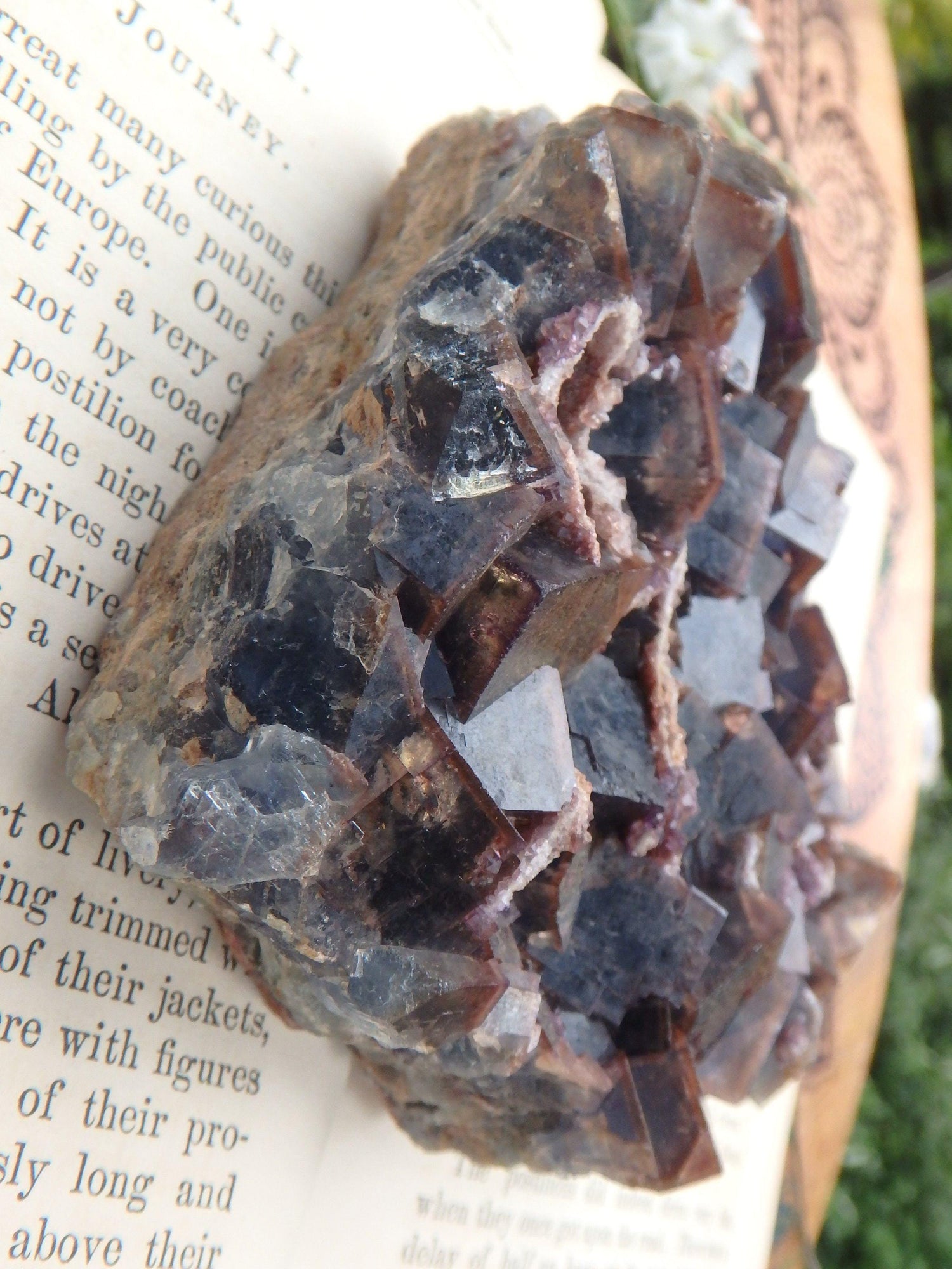  Chunky Turquoise & Deep Purple Cubic Fluorite Cluster From Zuni Mnts, New Mexico