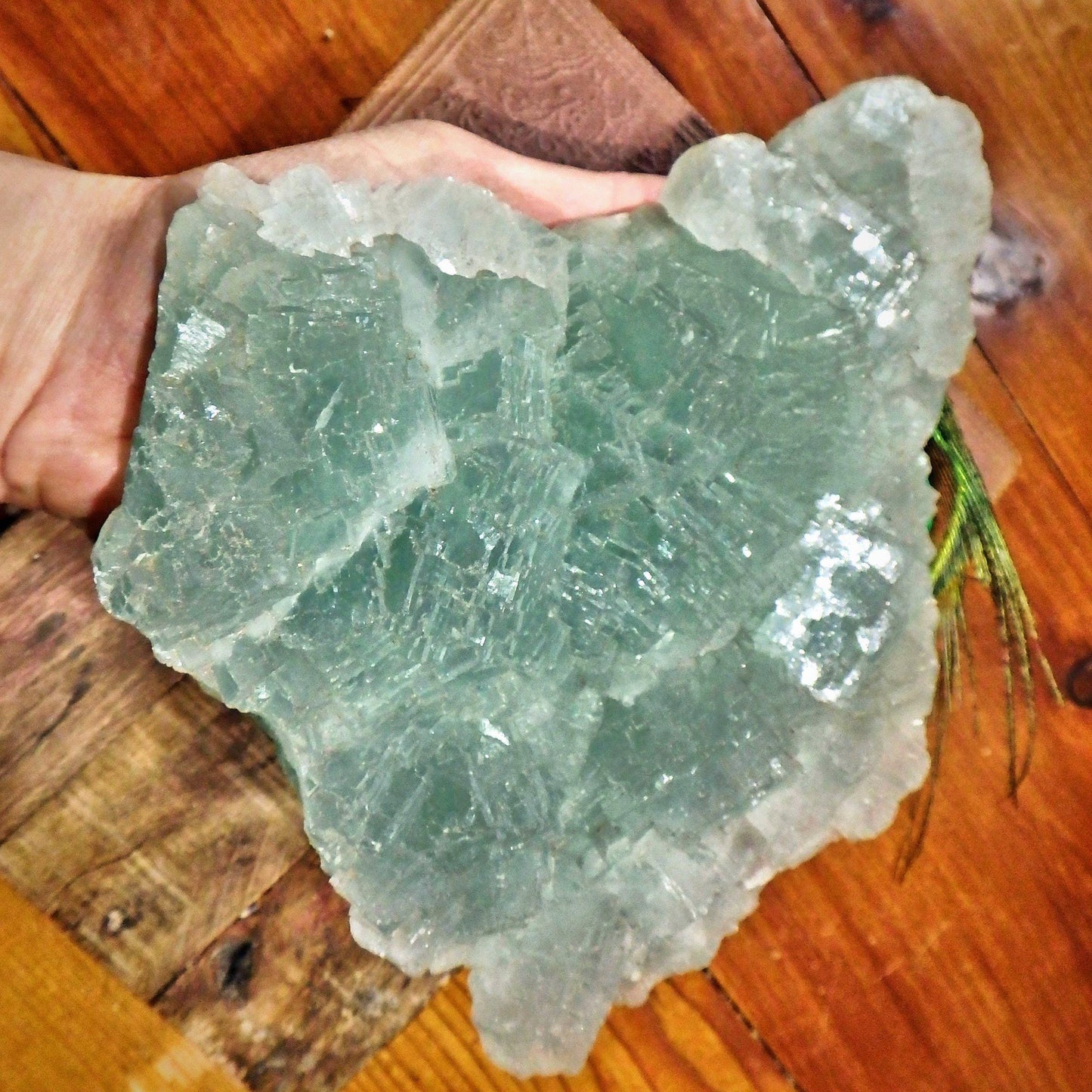  4.8 LB Huge Cubic Ice Green Fluorite Natural Specimen Perfect for Display