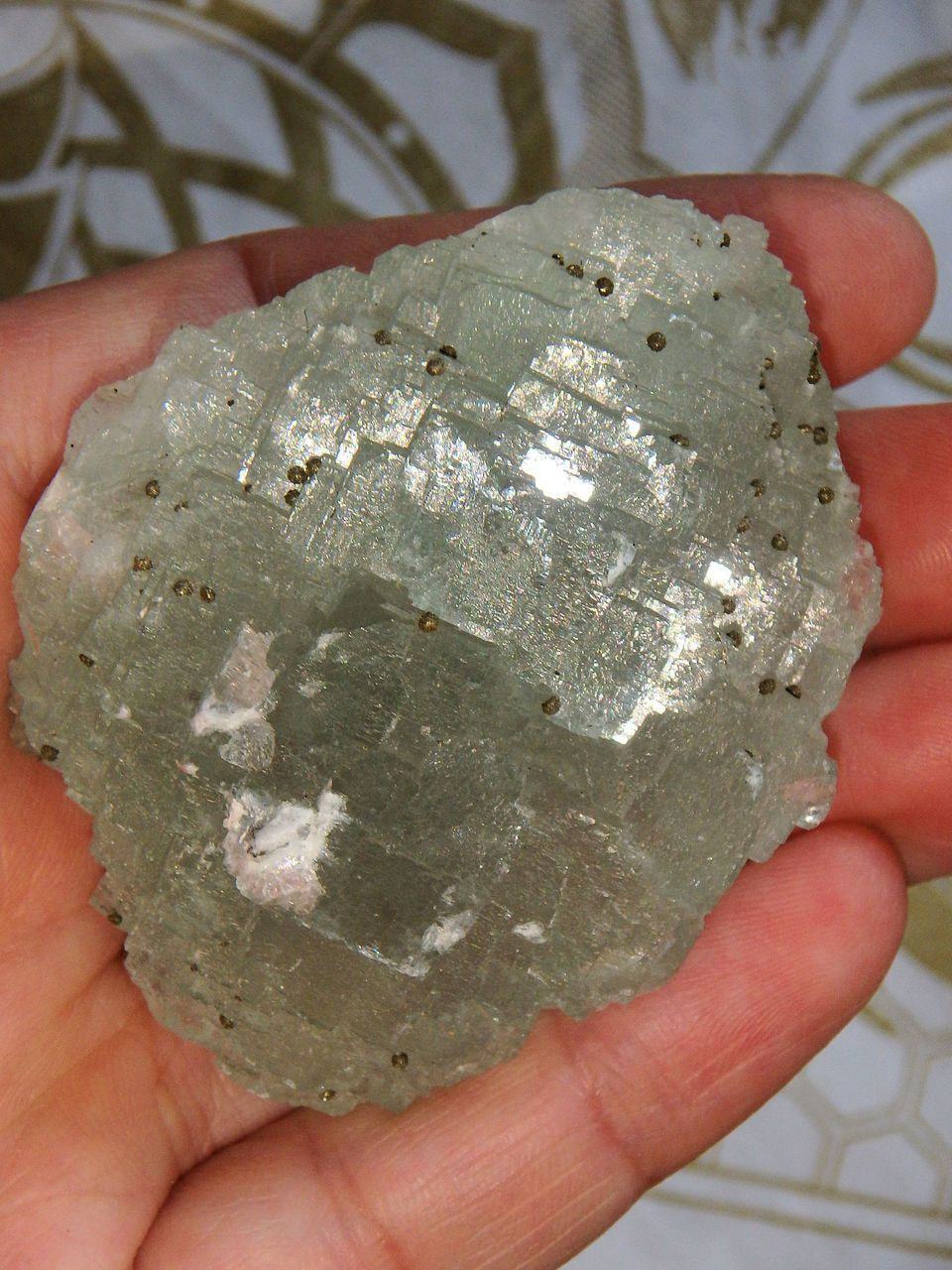  Brilliant Green Fluorite With Pyrite Frosting Inclusions
