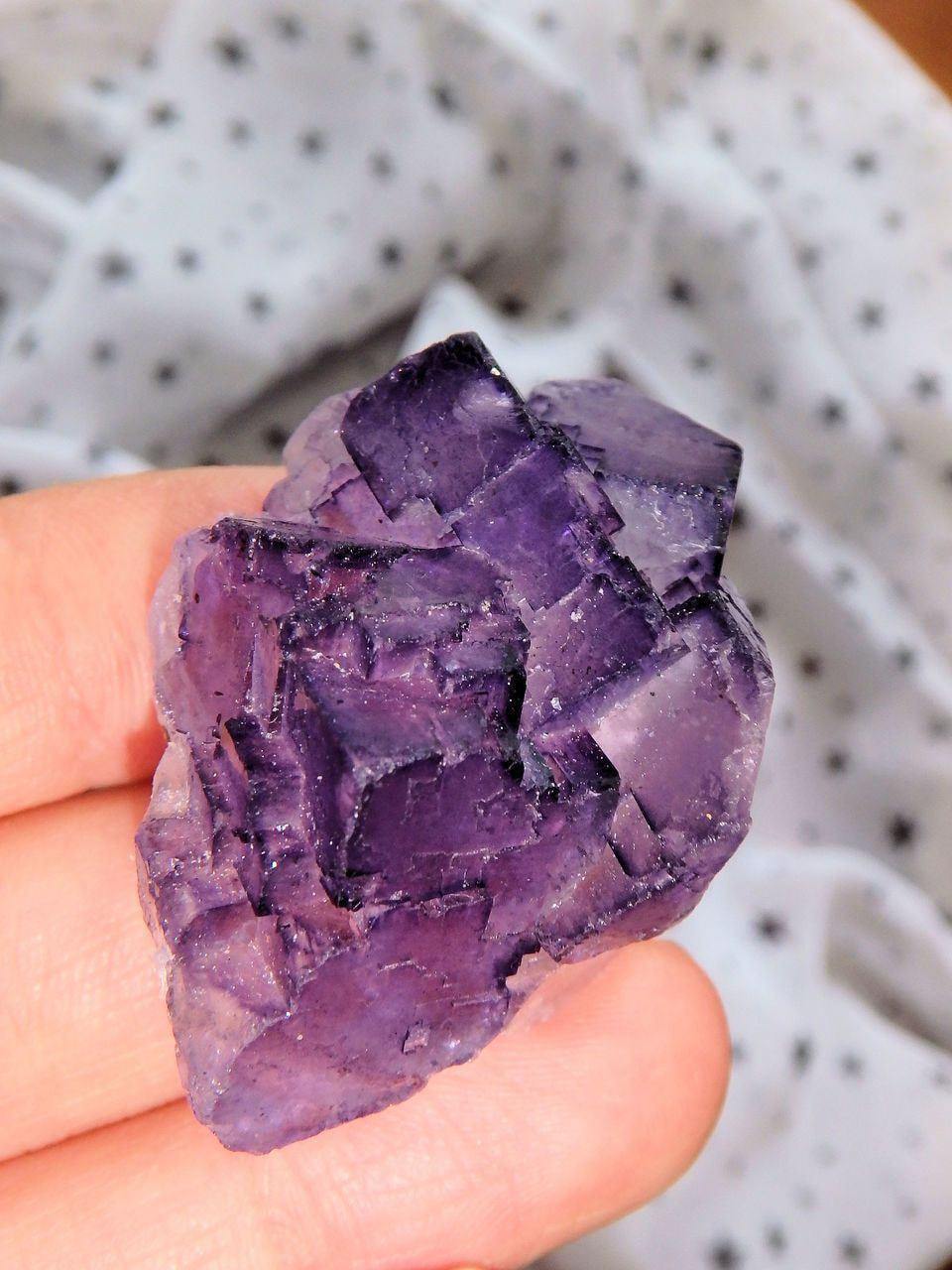  3D Contrast Midnight Purple Fluorite Cluster From Mexico
