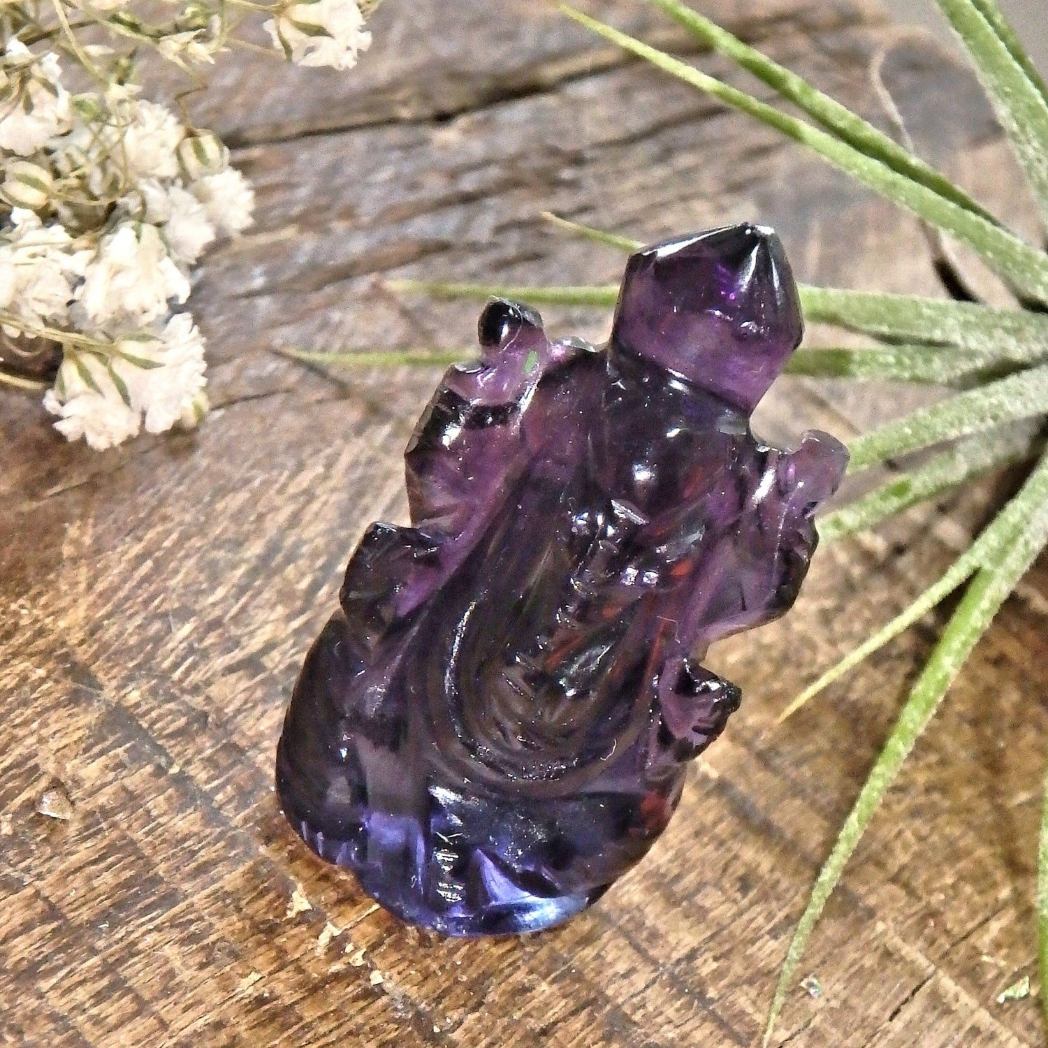  Brilliant Fluorite Ganesha Dainty Carving- The Remover of Obstacles