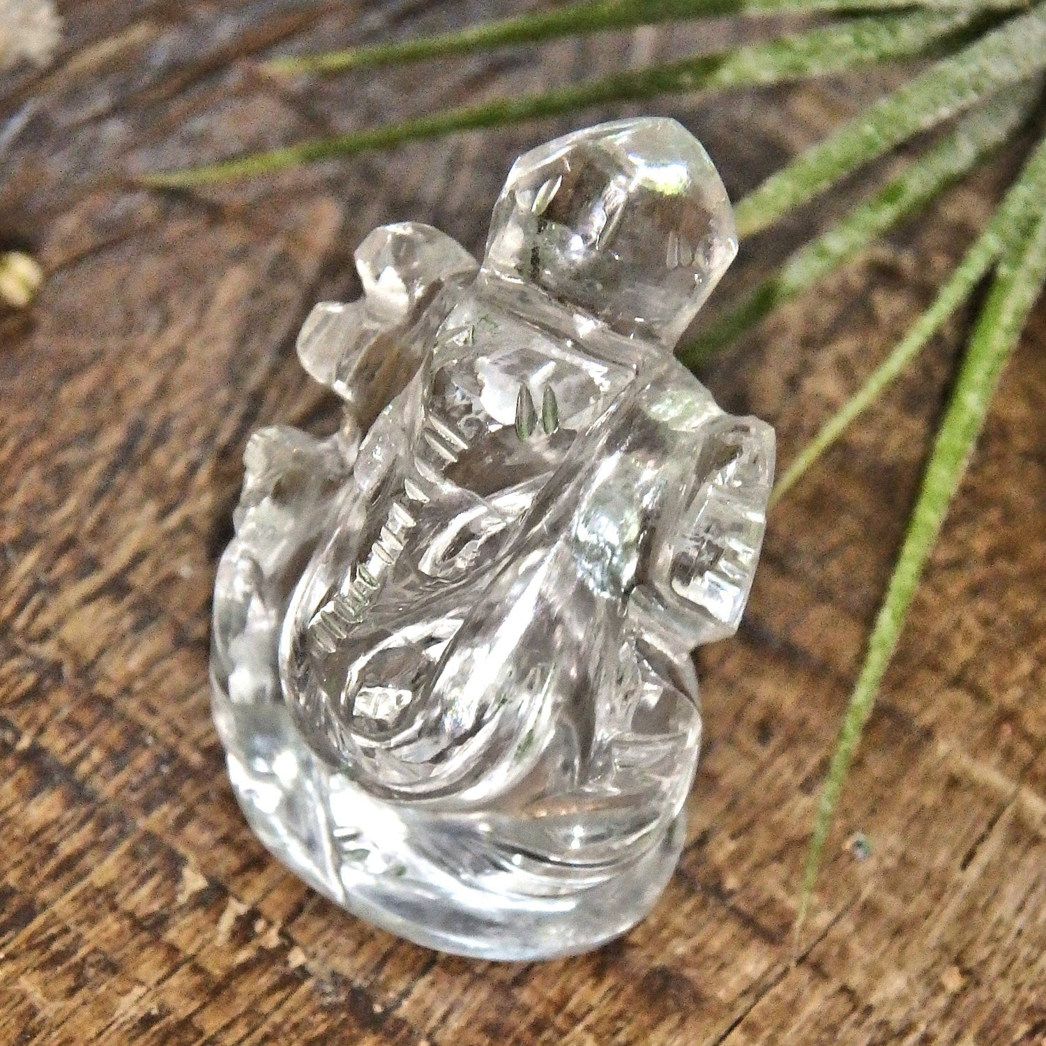  Clear Quartz Ganesha Dainty Carving- The Remover of Obstacles