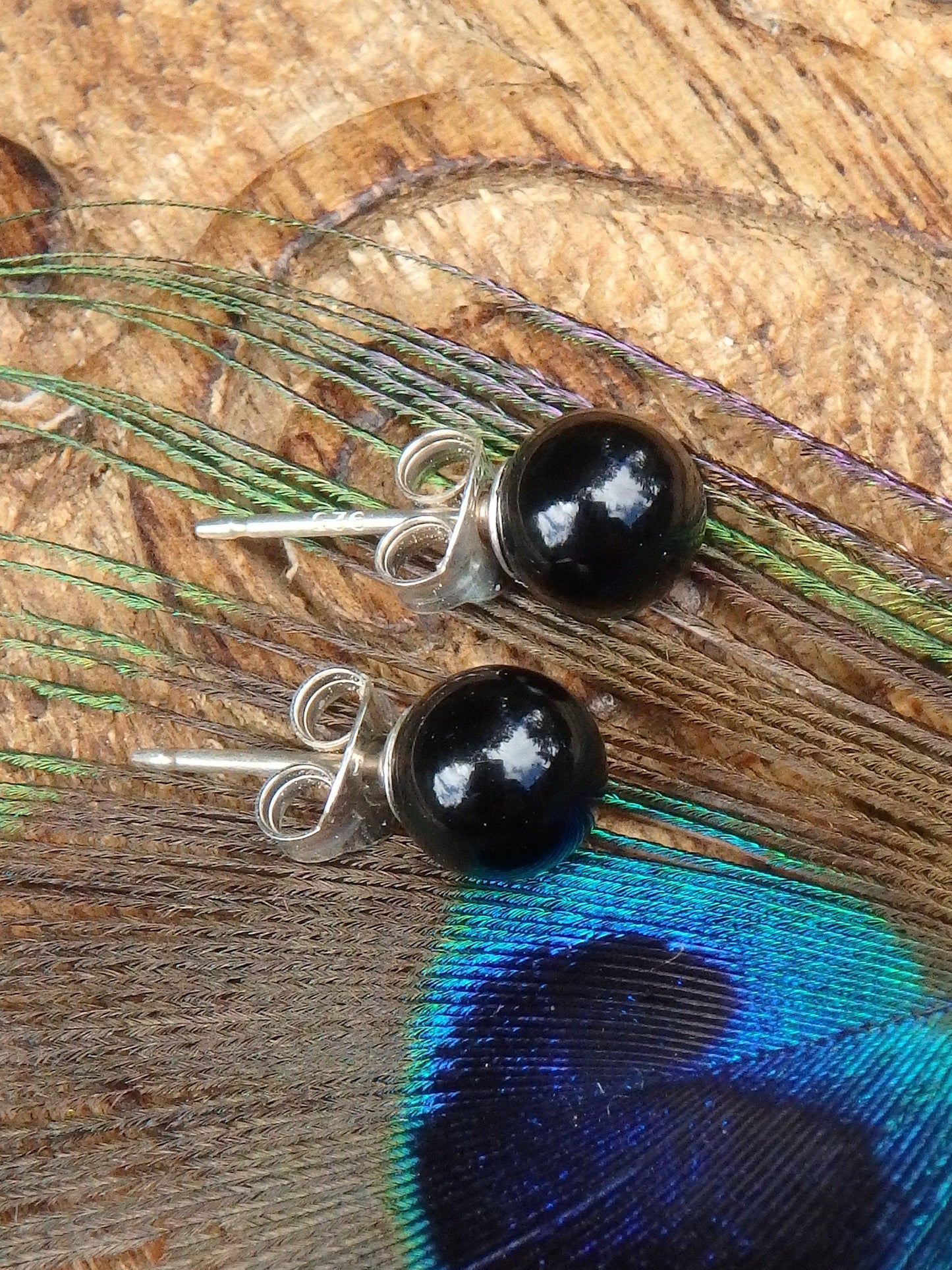  Deep Burgundy Garnet Studs in Sterling Silver