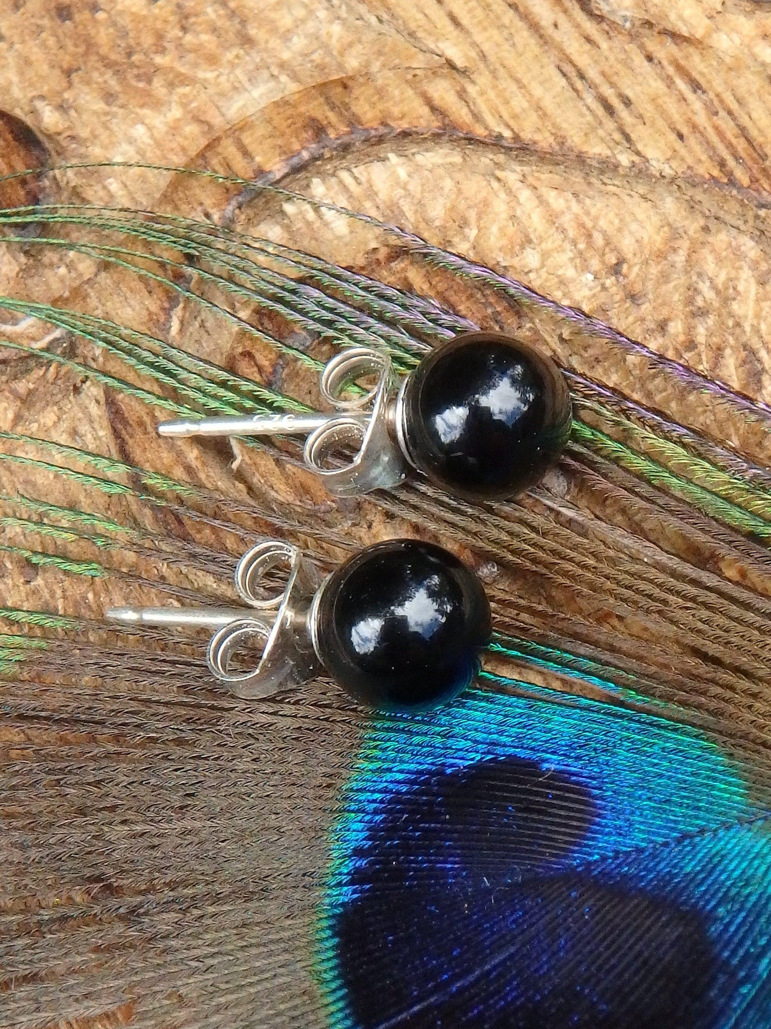  Deep Burgundy Garnet Studs in Sterling Silver