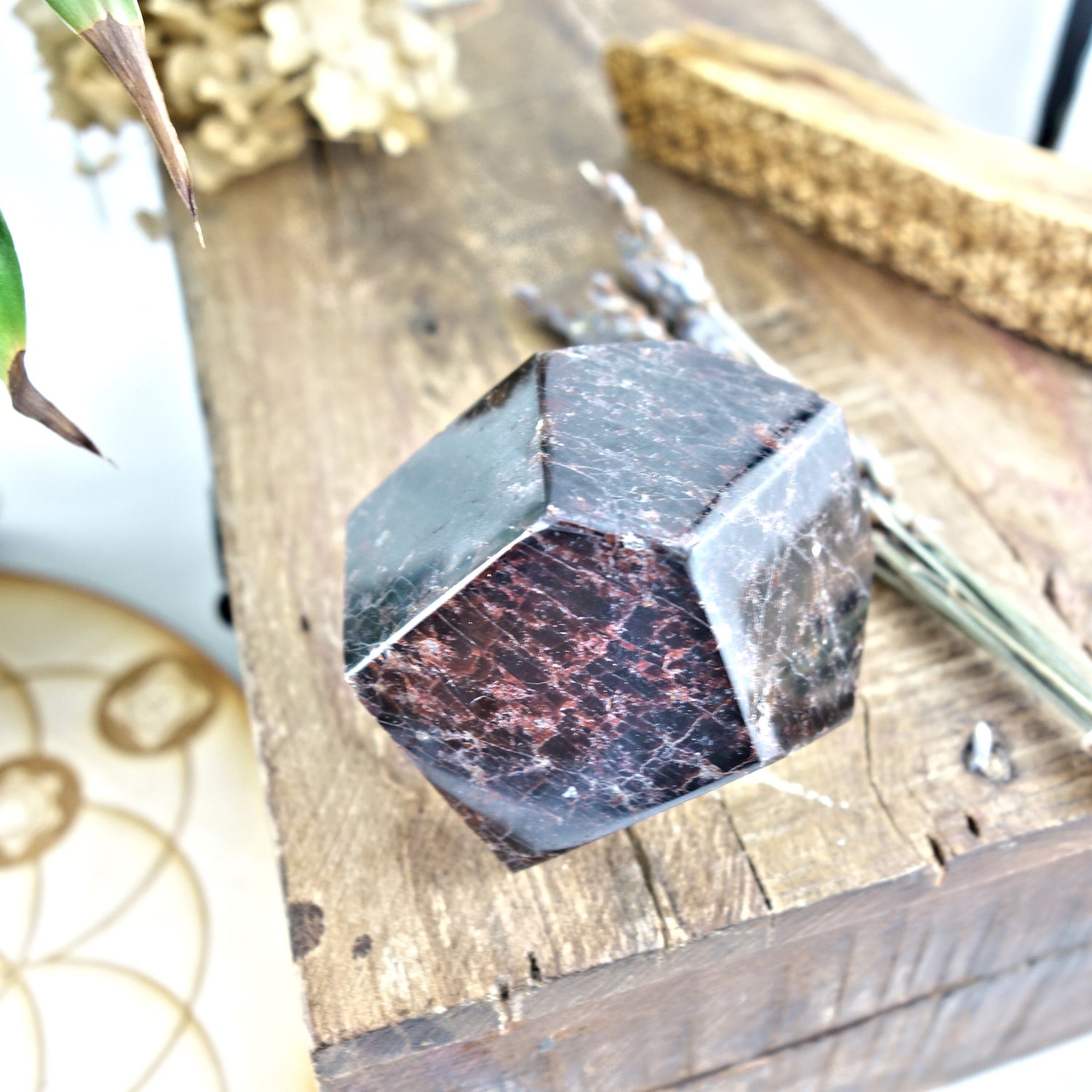 Large Chunky Polished Burgundy Almandine Garnet  Specimen From India 2 - Earth Family Crystals