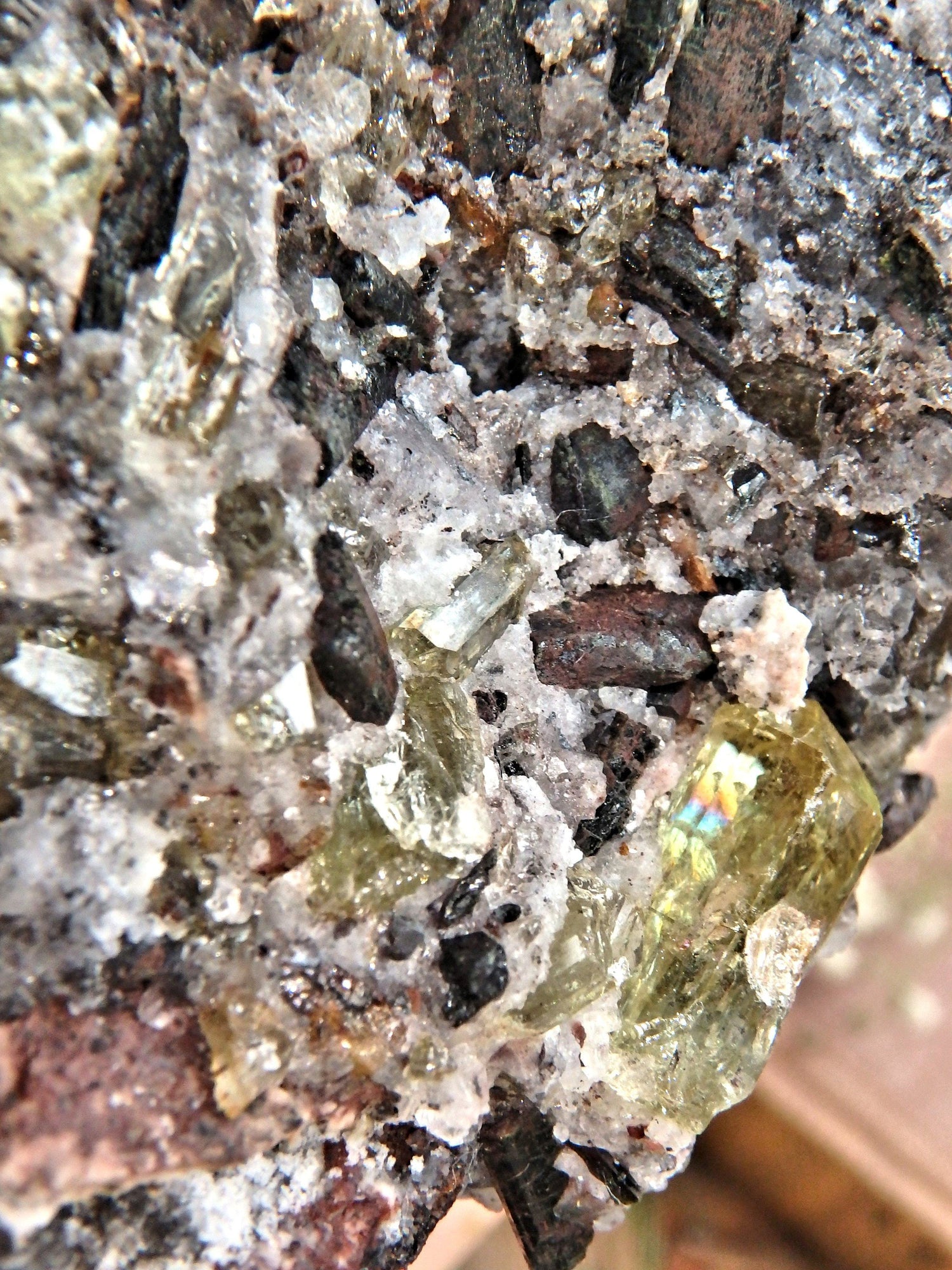  Chunky Large Golden Apatite Points Nestled In Matrix