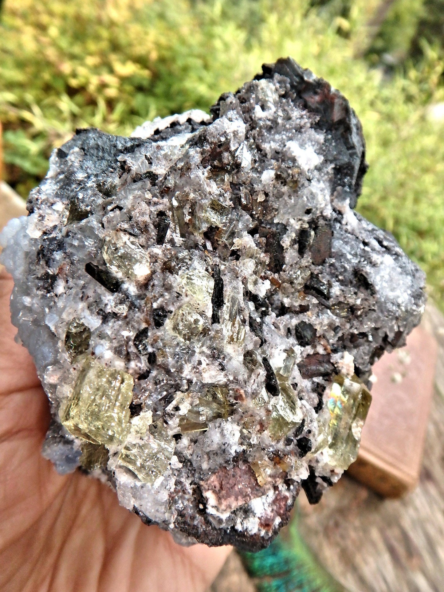  Chunky Large Golden Apatite Points Nestled In Matrix