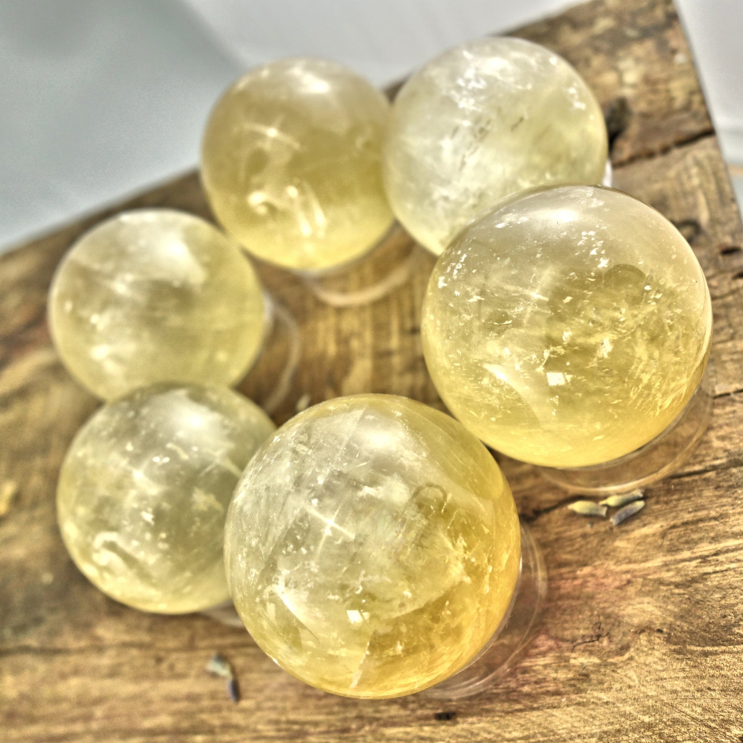 Gorgeous Optical Golden Honey Calcite Sphere Carving (1) - Earth Family Crystals