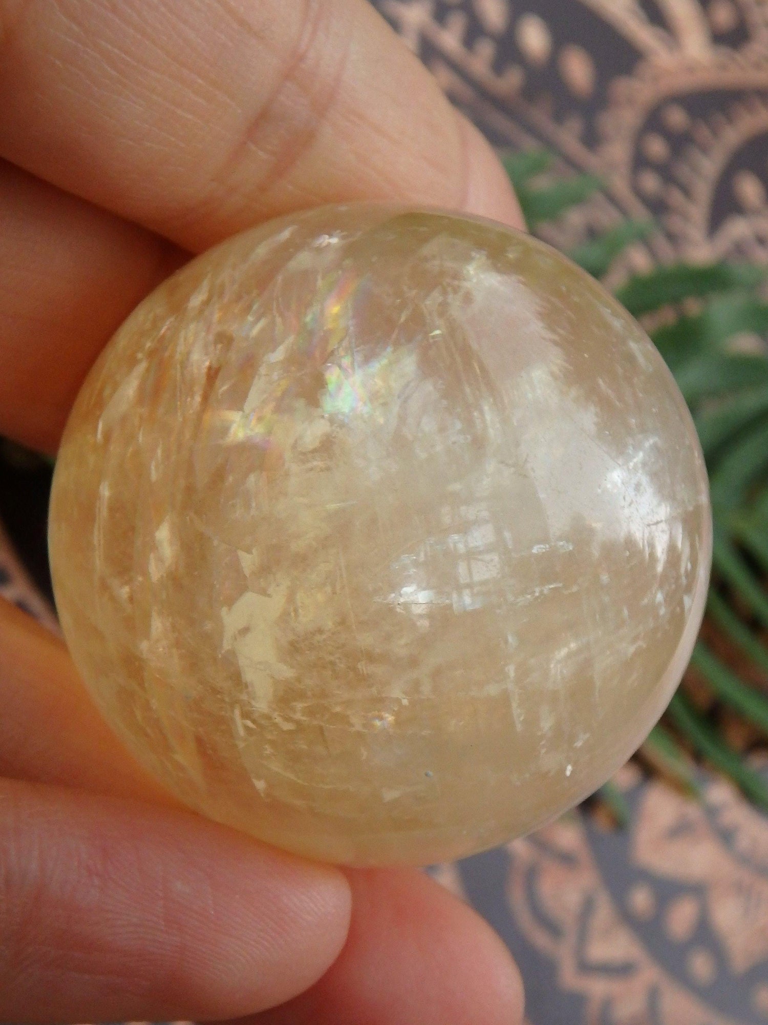  Brilliant Honey & Golden Calcite Sphere Carving