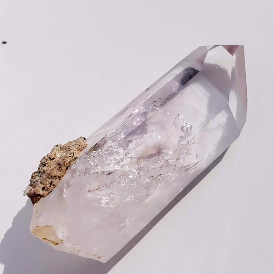  2 Moving Rare Enhydro Water Bubbles~ Brandberg Quartz Point With Light Purple Natural Tint from Namibia