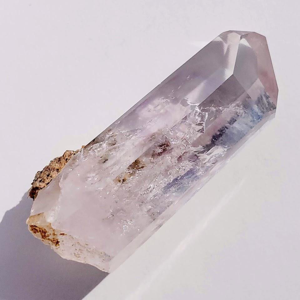  2 Moving Rare Enhydro Water Bubbles~ Brandberg Quartz Point With Light Purple Natural Tint from Namibia
