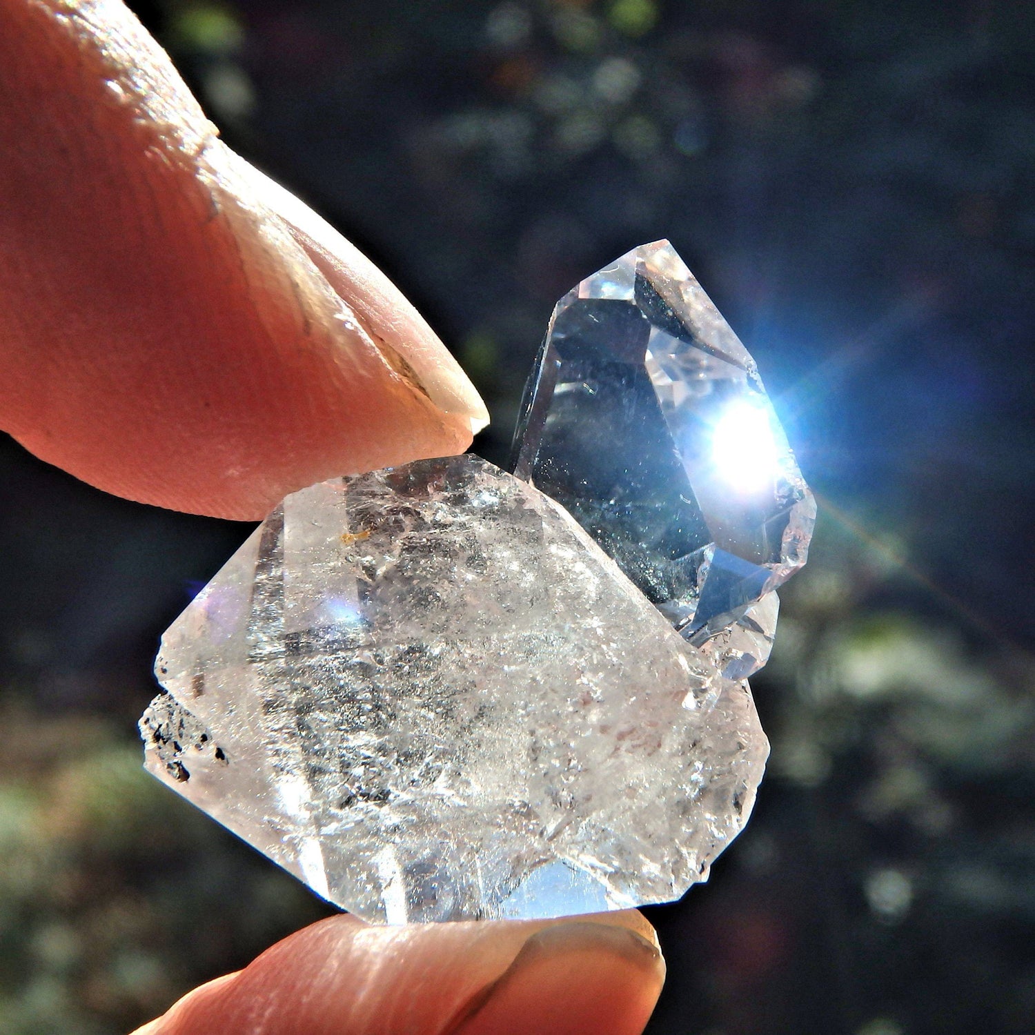  Cute Handheld NY Herkimer Diamond Dainty Cluster