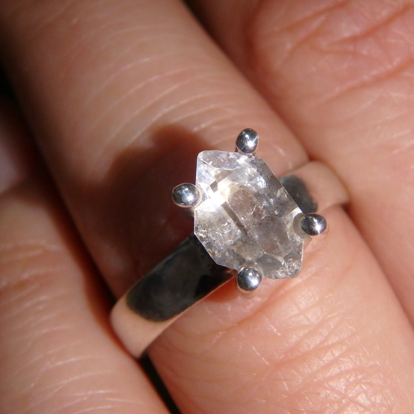 Gorgeously Set DT Herkimer Diamond Sterling Silver Ring (Size 7) - Earth Family Crystals