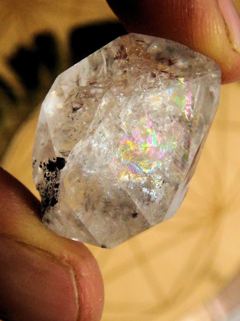  Brilliant Rainbows NY Herkimer Diamond Hand Held Specimen