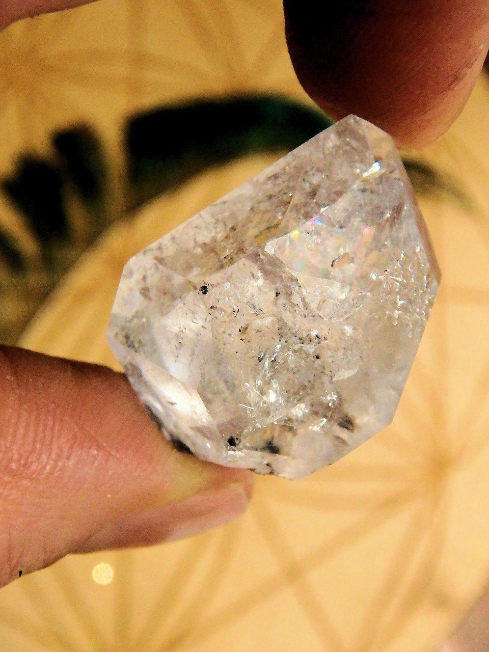  Brilliant Rainbows NY Herkimer Diamond Hand Held Specimen