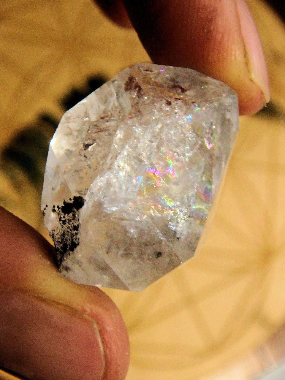  Brilliant Rainbows NY Herkimer Diamond Hand Held Specimen