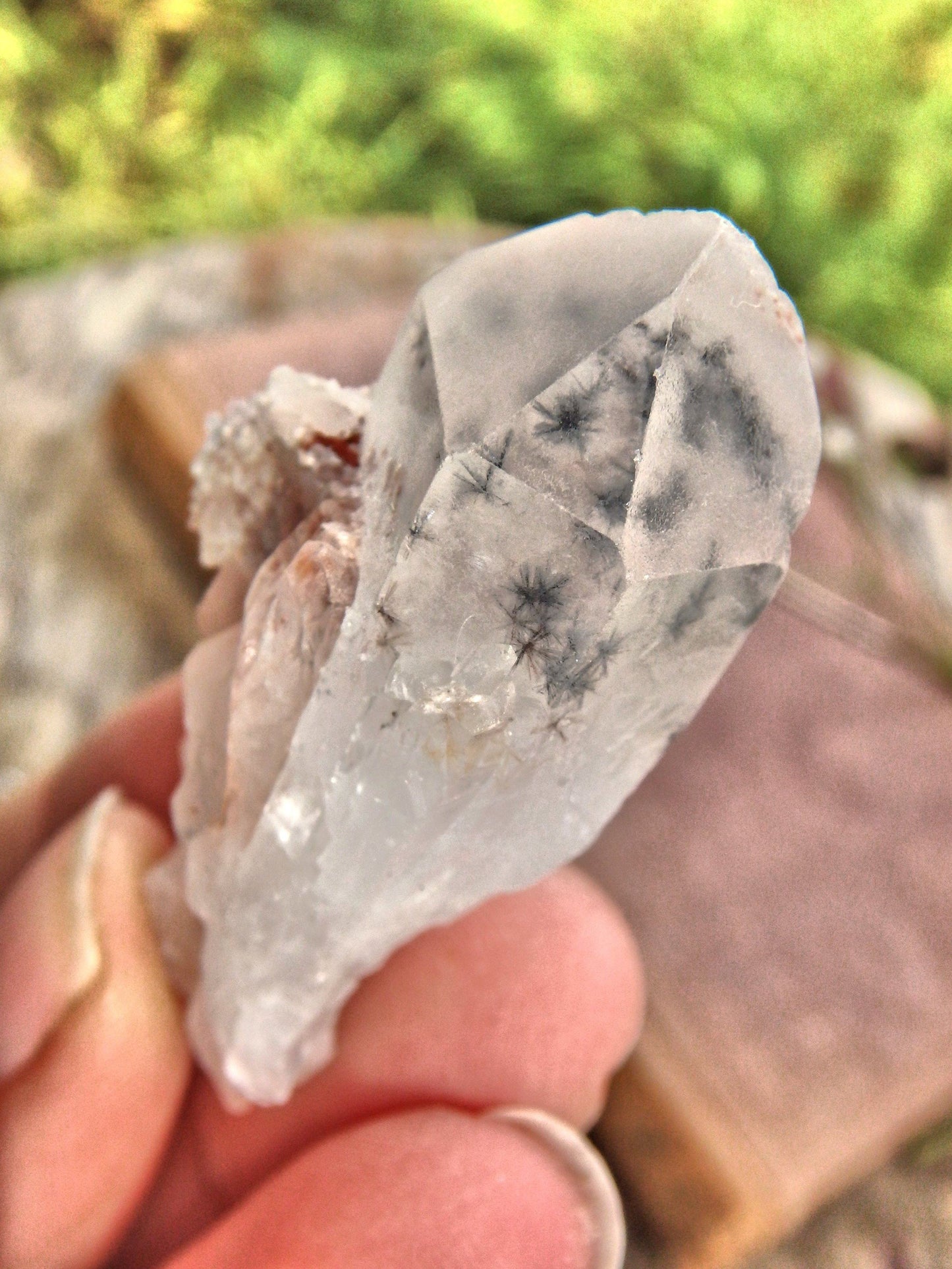  Bursts of Star Hollandite Elestial Quartz Point From Madagascar