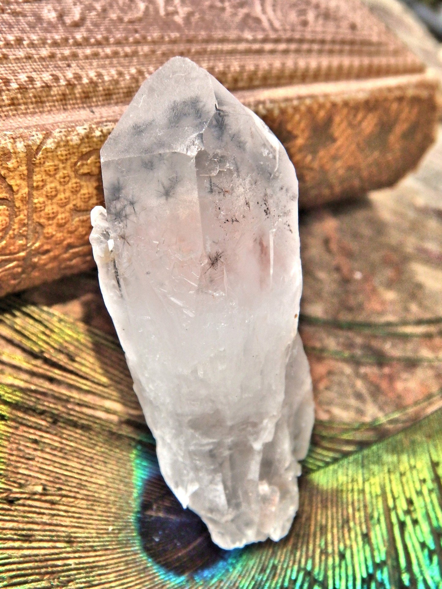  Bursts of Star Hollandite Elestial Quartz Point From Madagascar