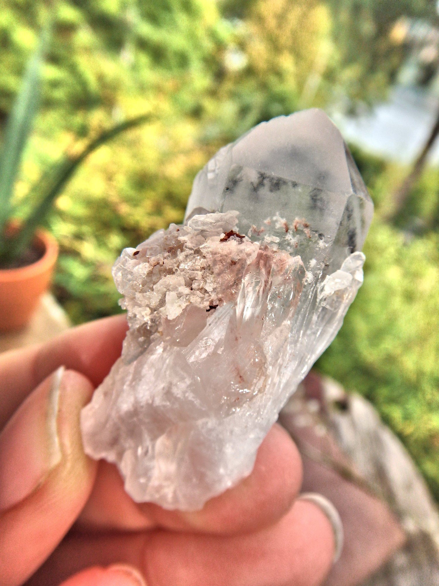  Bursts of Star Hollandite Elestial Quartz Point From Madagascar