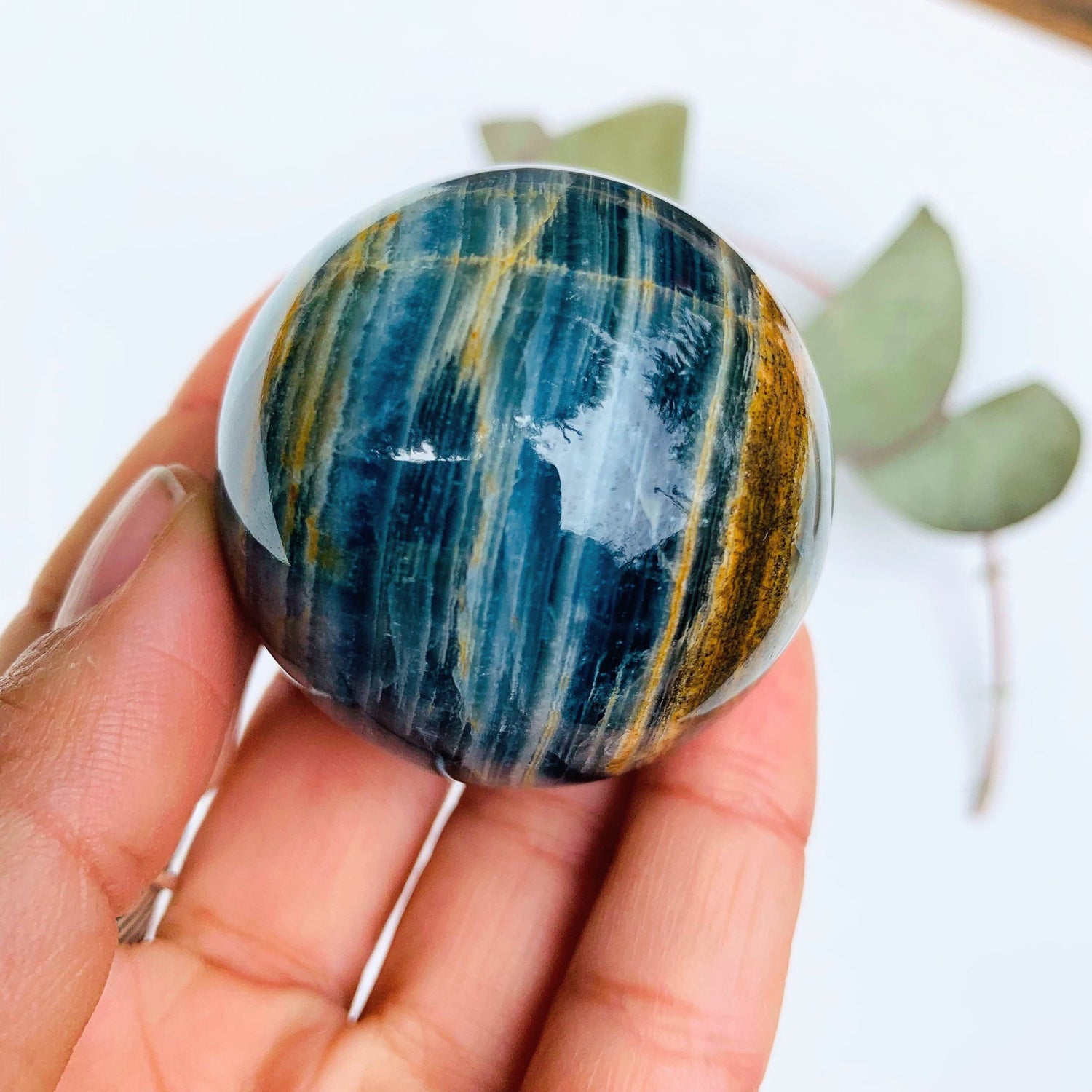  Amazing Patterns Lemurian Aquatine Blue Calcite Sphere from Argentina #5