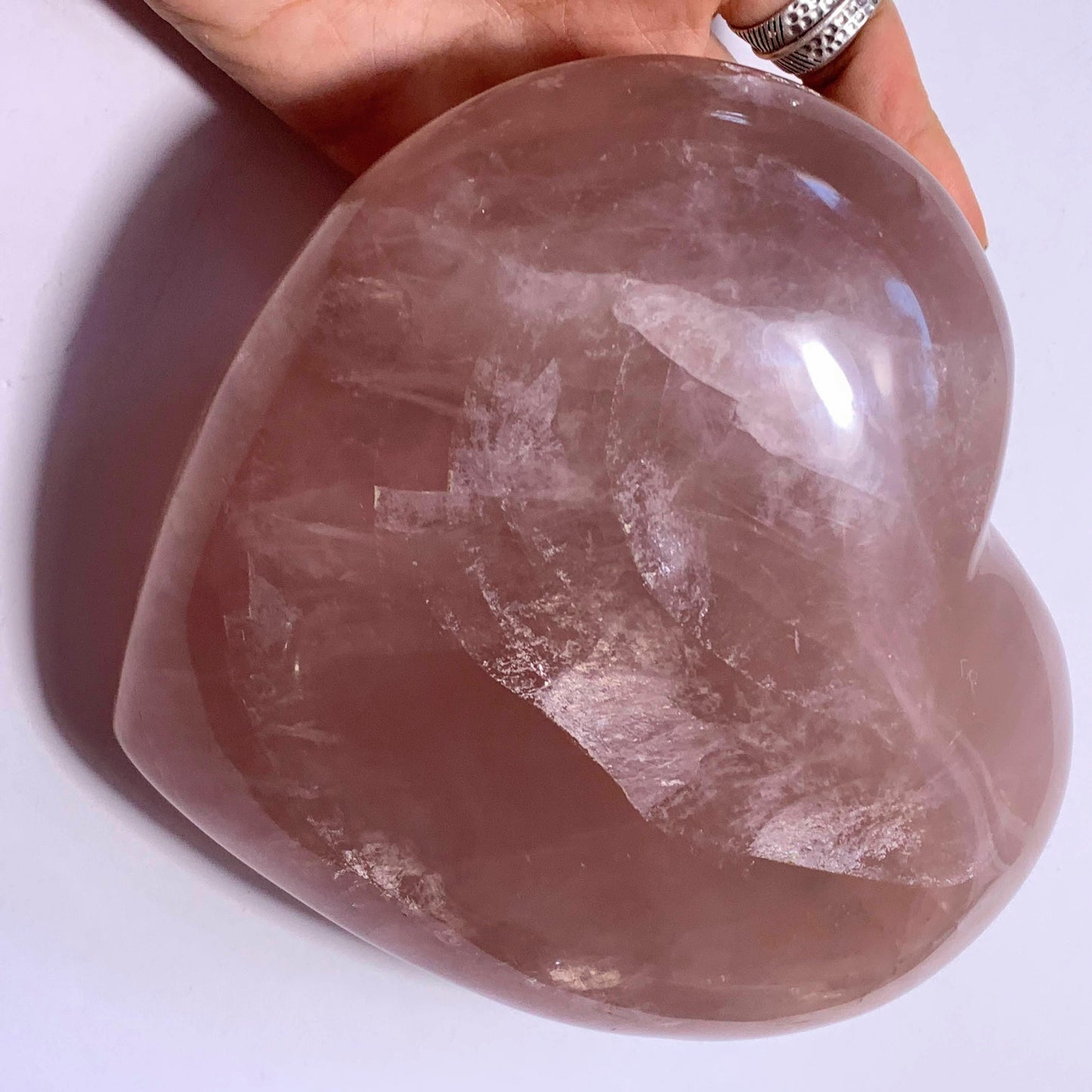  2.7 KG~Huge & Gorgeous Pink Rose Quartz Display Heart Carving~Locality Madagascar