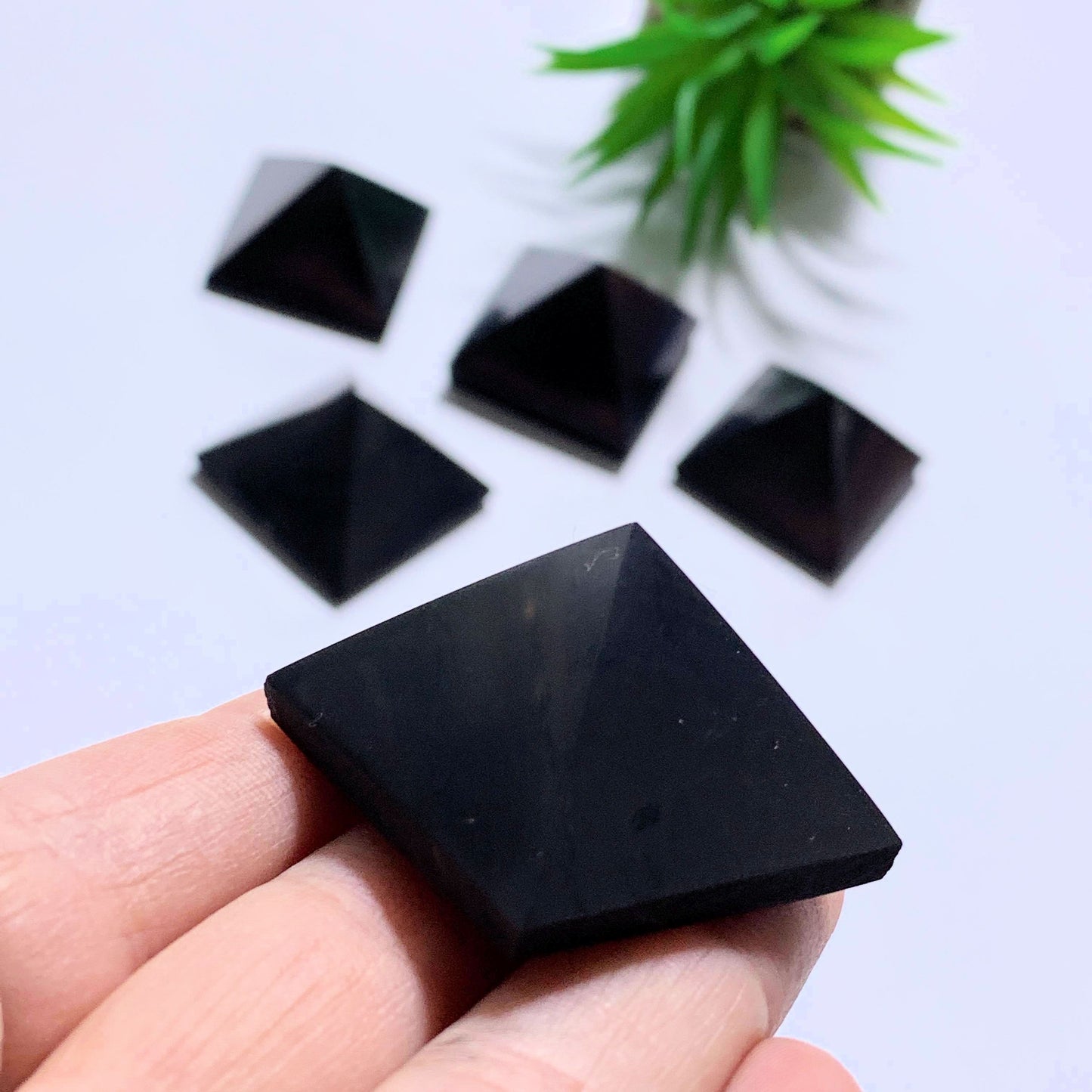 EMF Protective Small Shungite Polished Pyramid Carving~Locality Russia - Metiz Tier Price