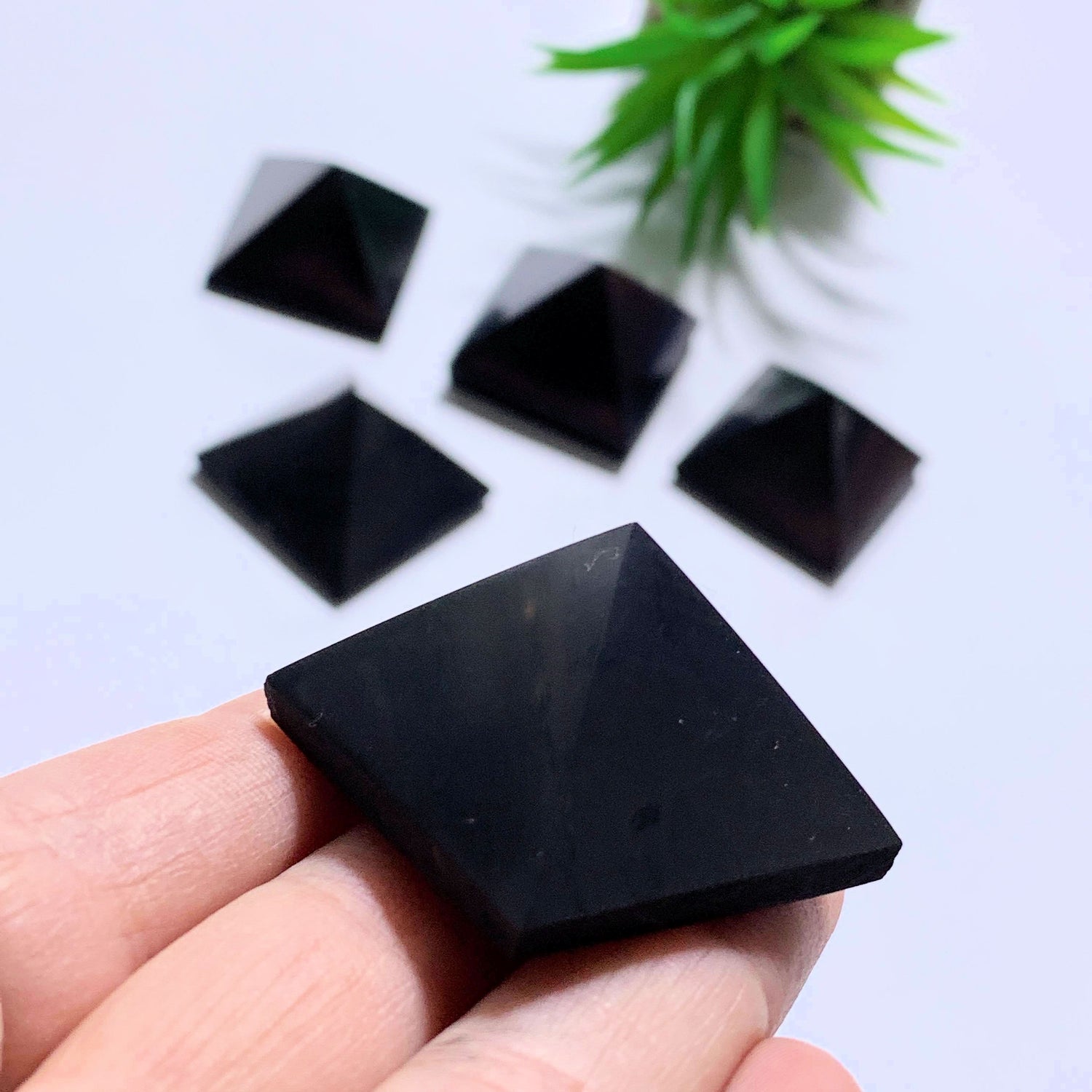 EMF Protective Small Shungite Polished Pyramid Carving~Locality Russia - Metiz Tier Price