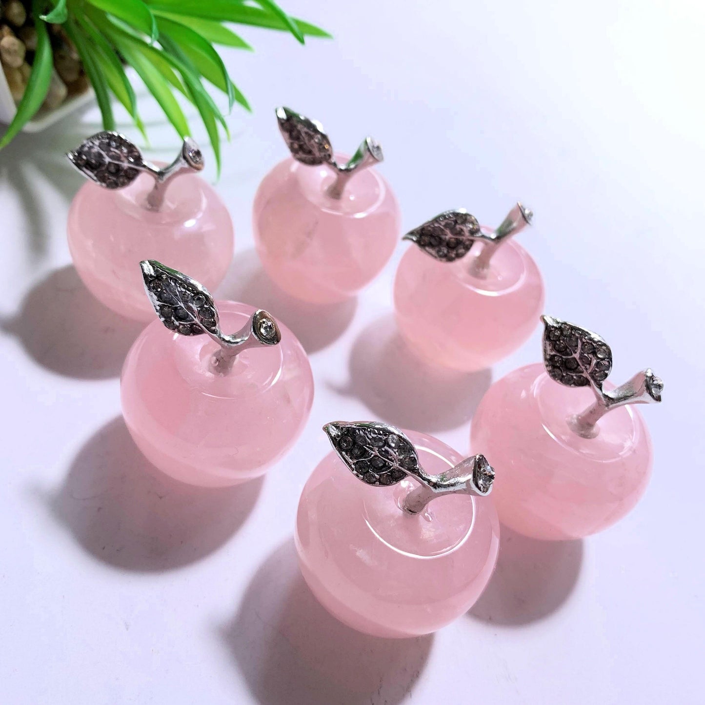  **(NOW TAKING PREORDERS )** One Adorable Rose Quartz Apple Carving