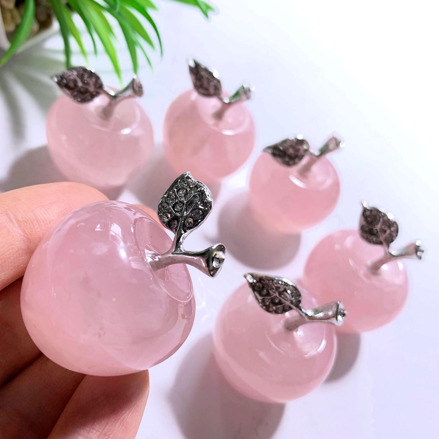  **(NOW TAKING PREORDERS )** One Adorable Rose Quartz Apple Carving