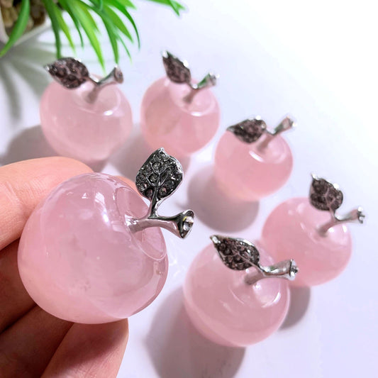  **(NOW TAKING PREORDERS )** One Adorable Rose Quartz Apple Carving