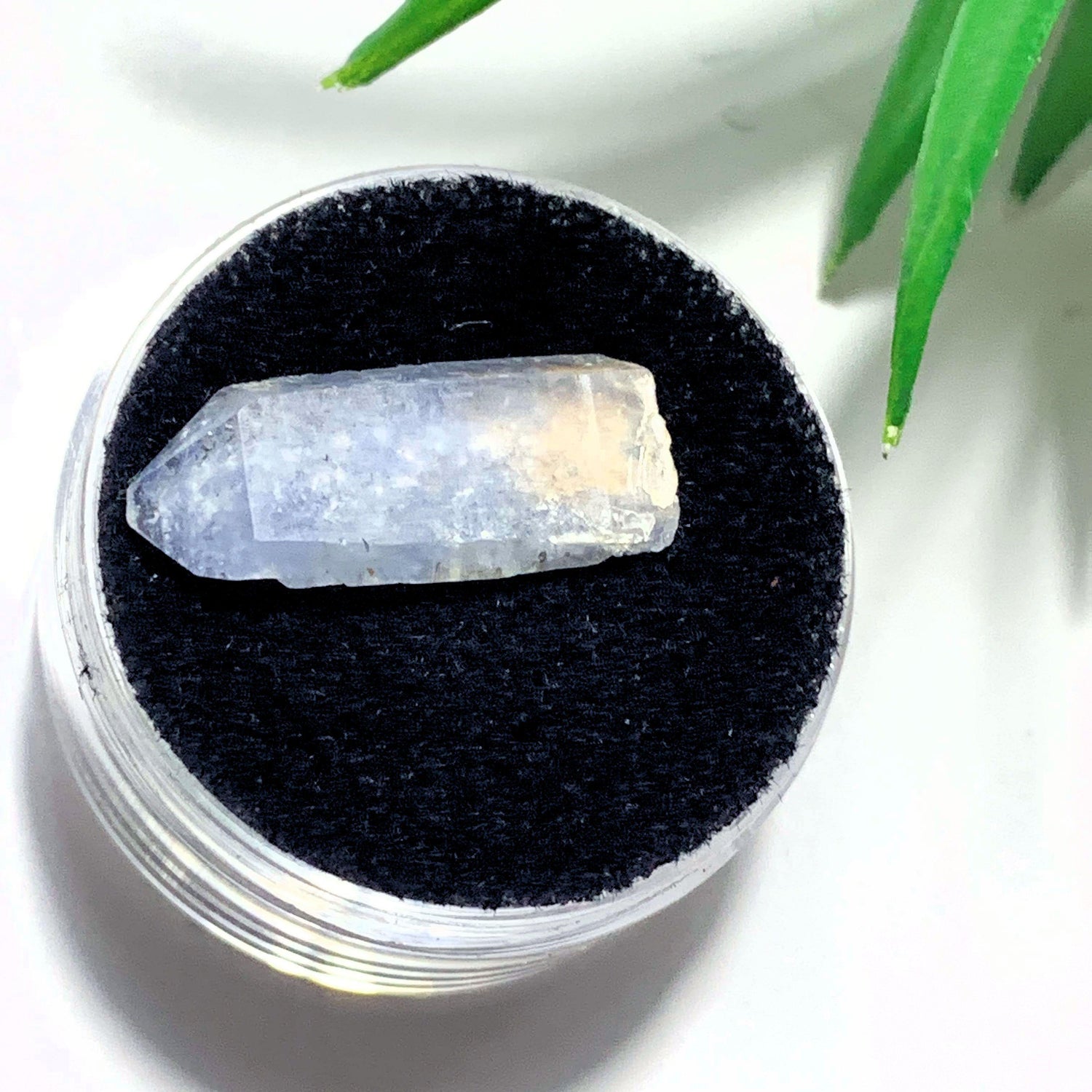  5ct ~ Rare Terminated Dainty Dumortierite Needles in Quartz From Brazil in Collectors Box