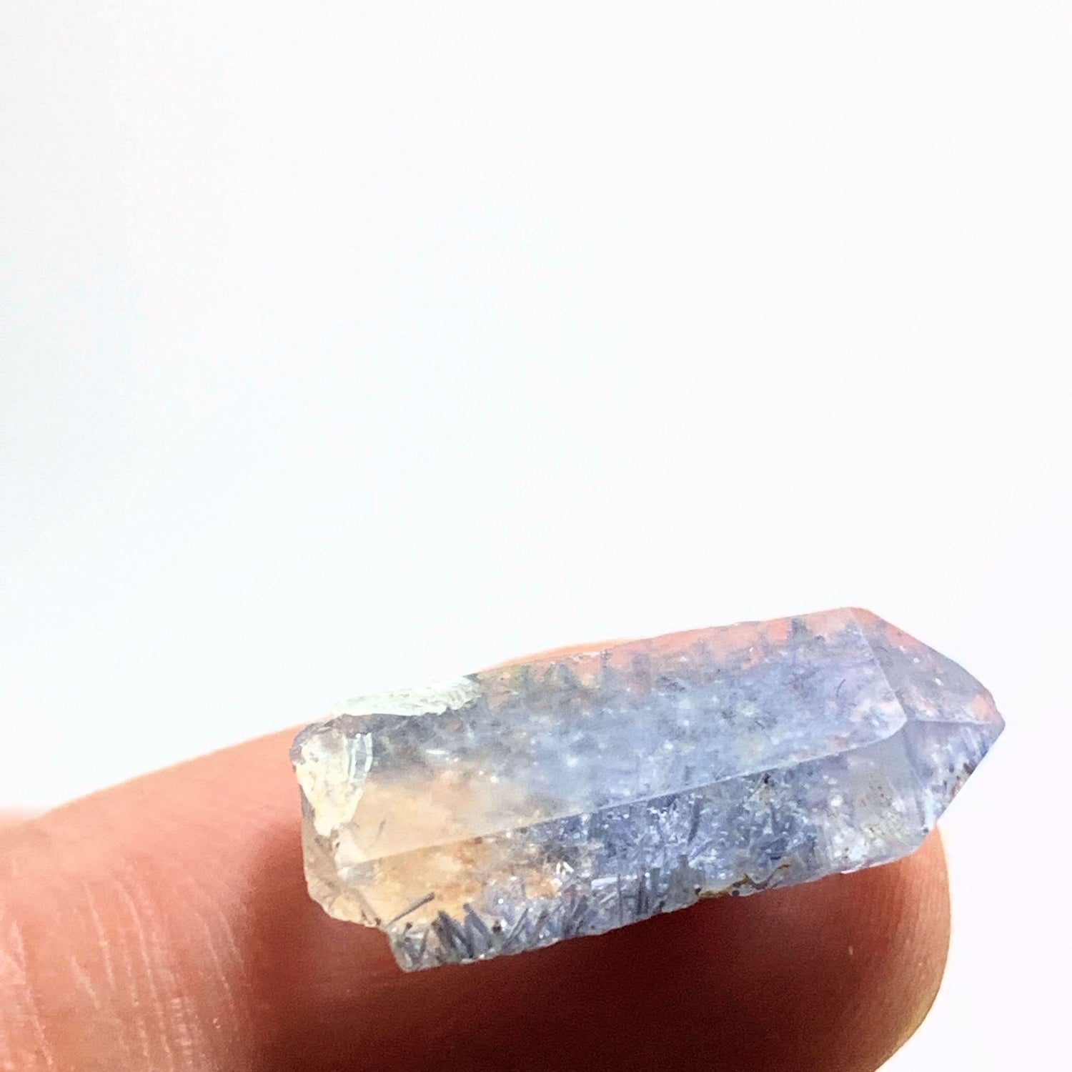  5ct ~ Rare Terminated Dainty Dumortierite Needles in Quartz From Brazil in Collectors Box