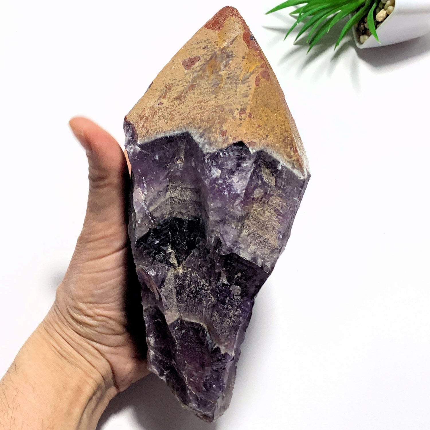  1.4kg~Incredible XL Red Hematite Capped Tip & Deep Purple Genuine Auralite-23 From Canada