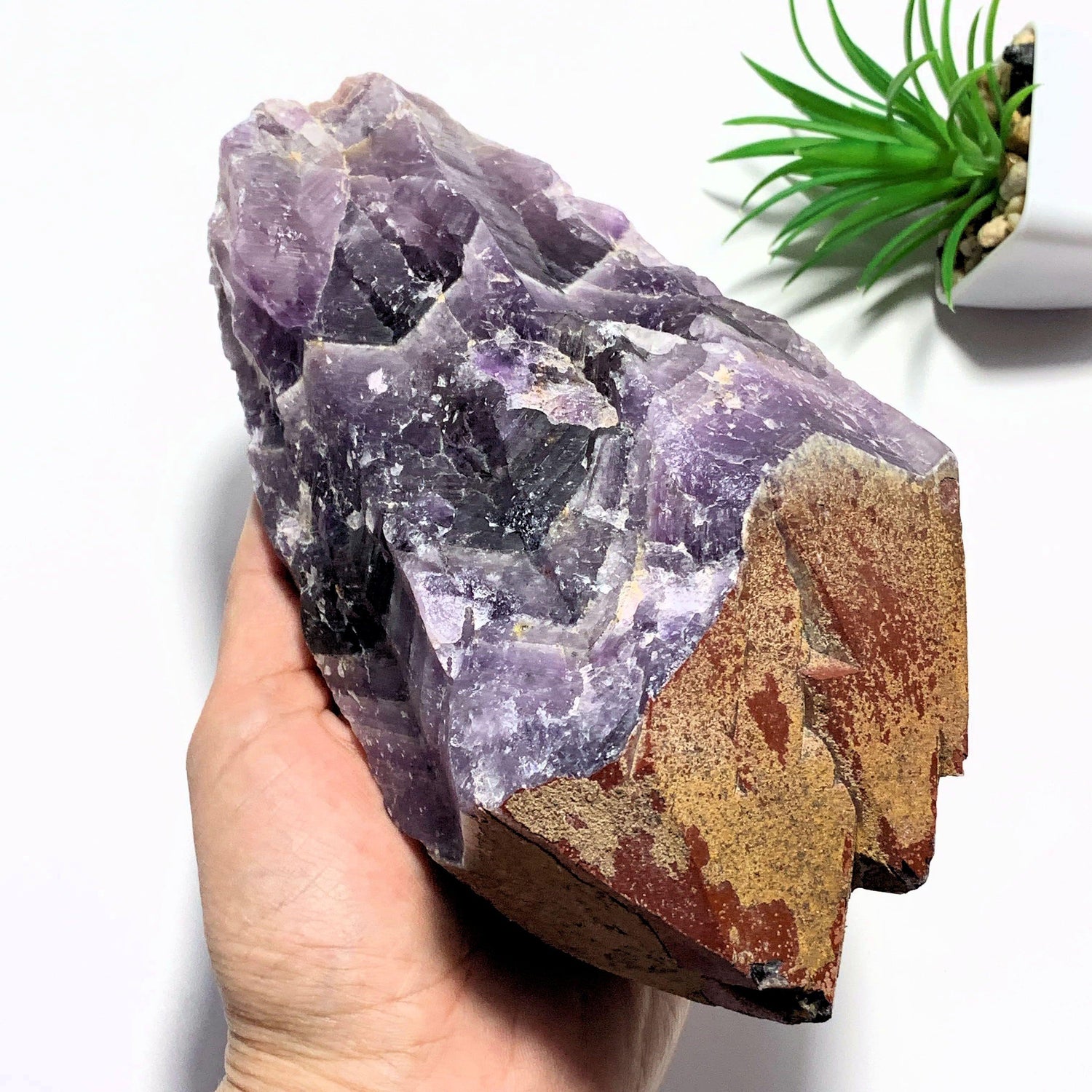  1.4kg~Incredible XL Red Hematite Capped Tip & Deep Purple Genuine Auralite-23 From Canada