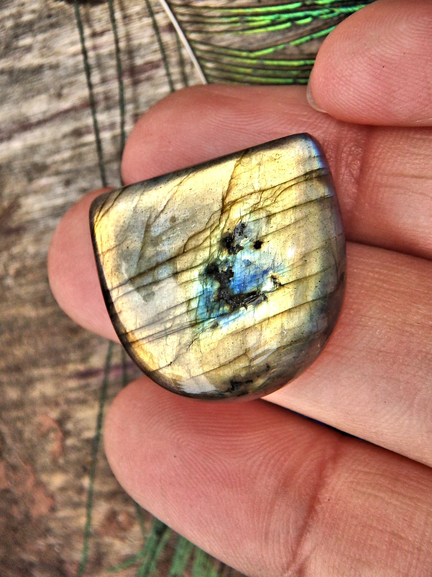 Mesmerizing Golden Flashes Labradorite Cabochon - Earth Family Crystals