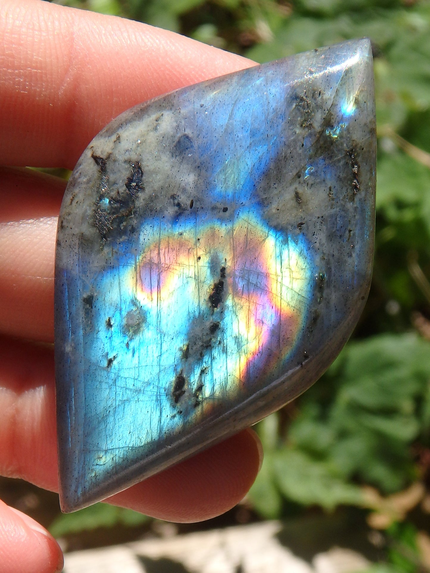 Pretty Double Point Shaped Rainbow Labradorite Cabochon~Ideal for Jewellery Making! - Metiz Tier Price
