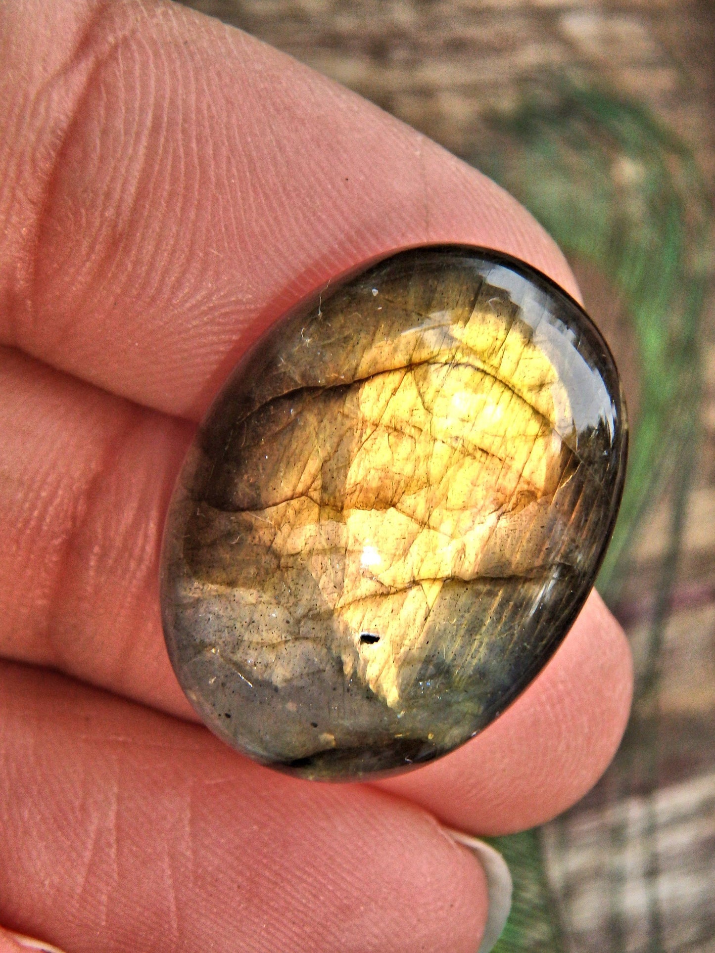  Deep Gold & Peach Flashes Labradorite Cabochon