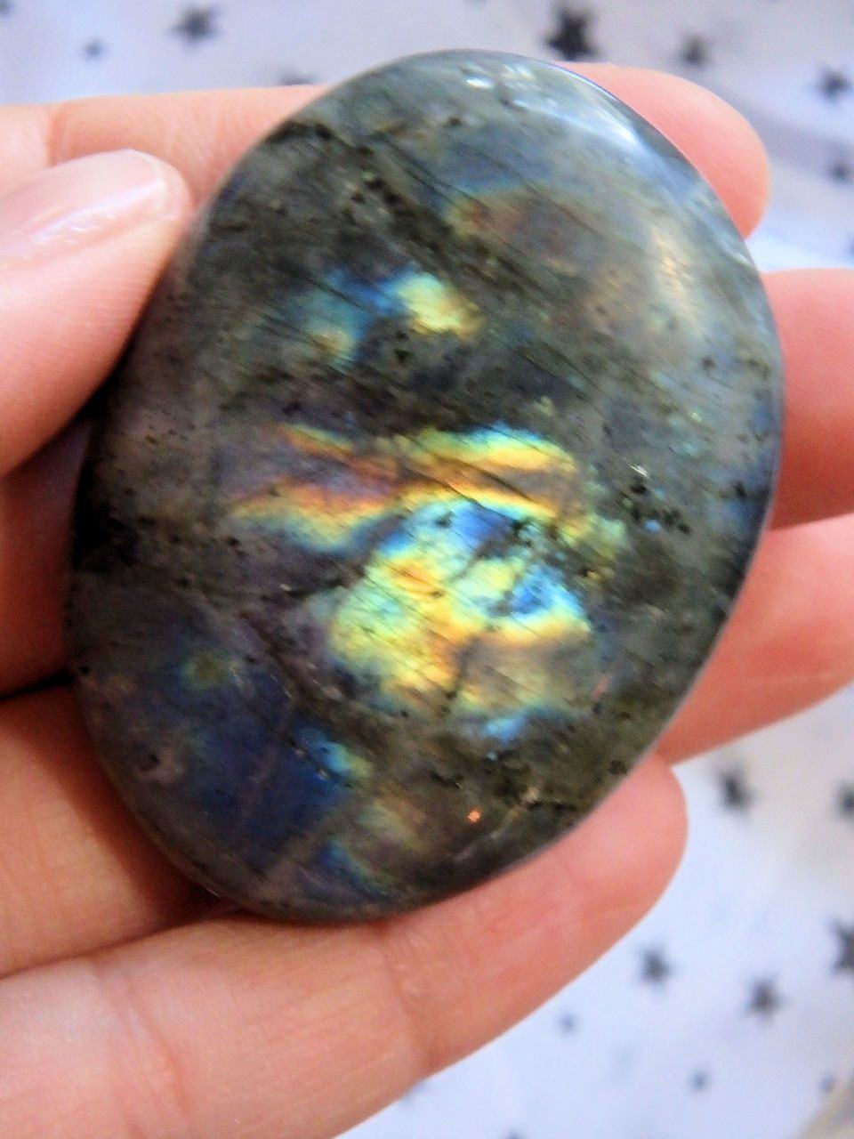  Blue Labradorite Polished Palm Stone 4